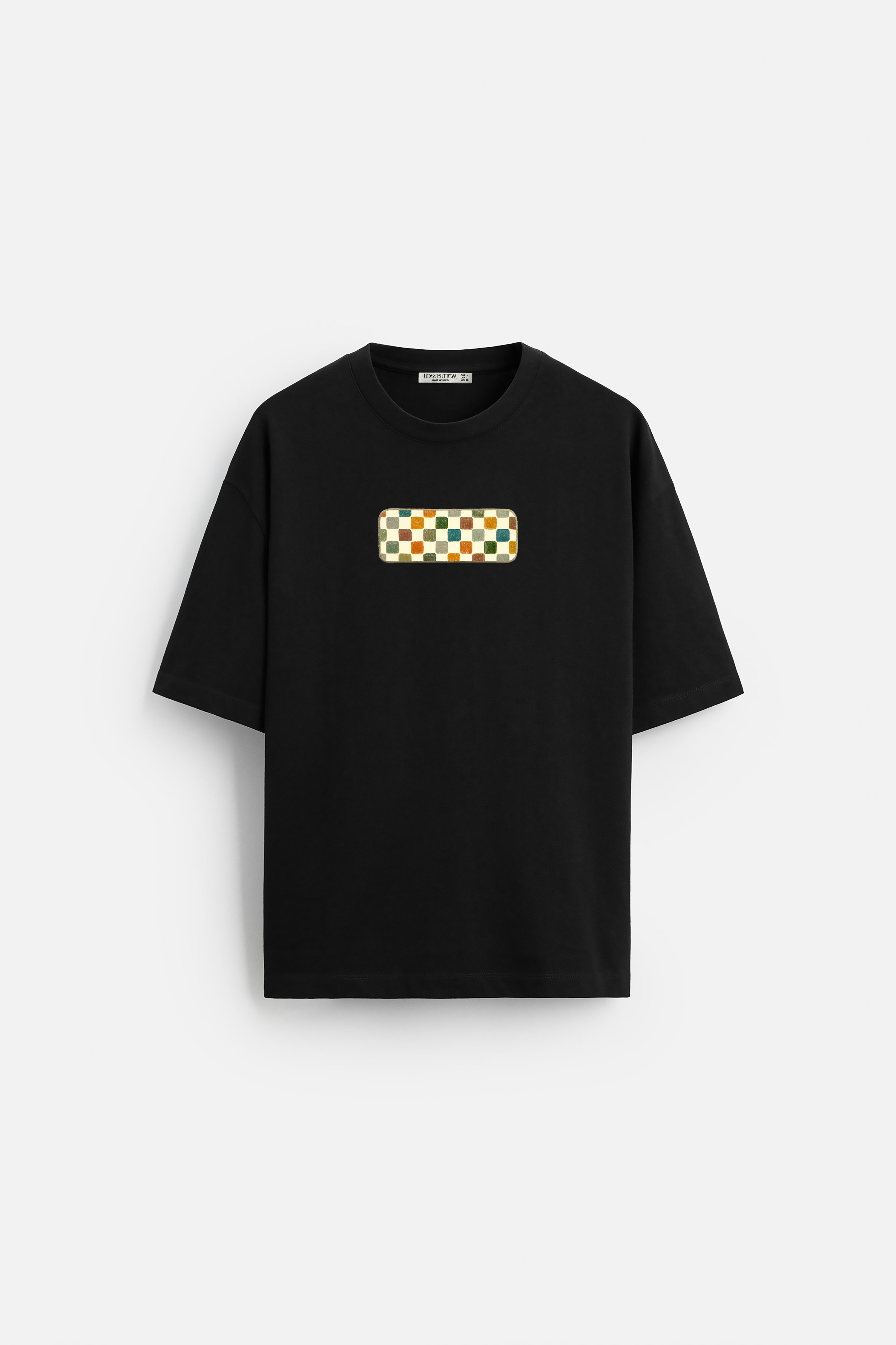 Oversize T-Shirt Square Art Kenar Buttom Nakış