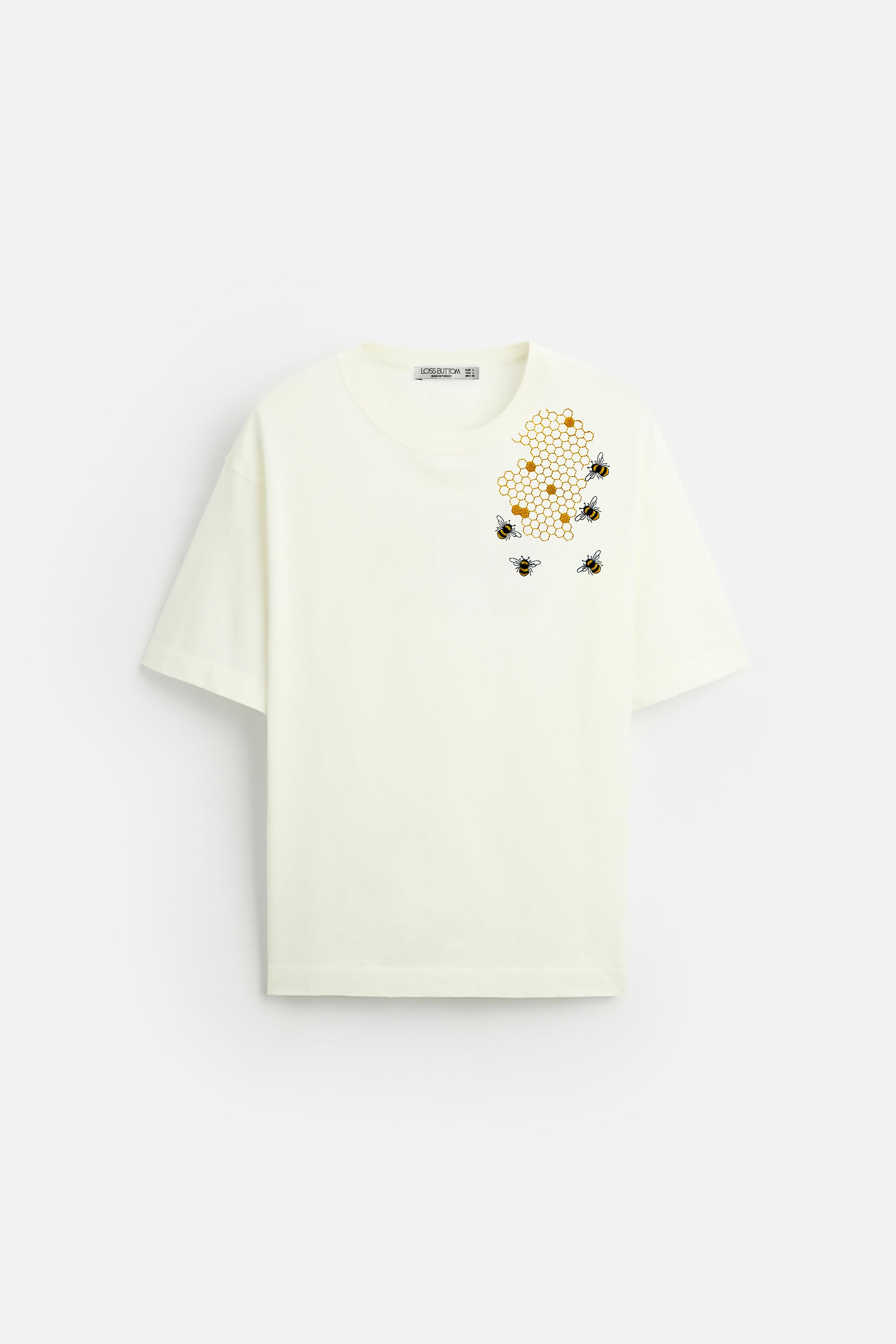 Oversize T-Shirt Bee Honey Nakış - Loss Buttom