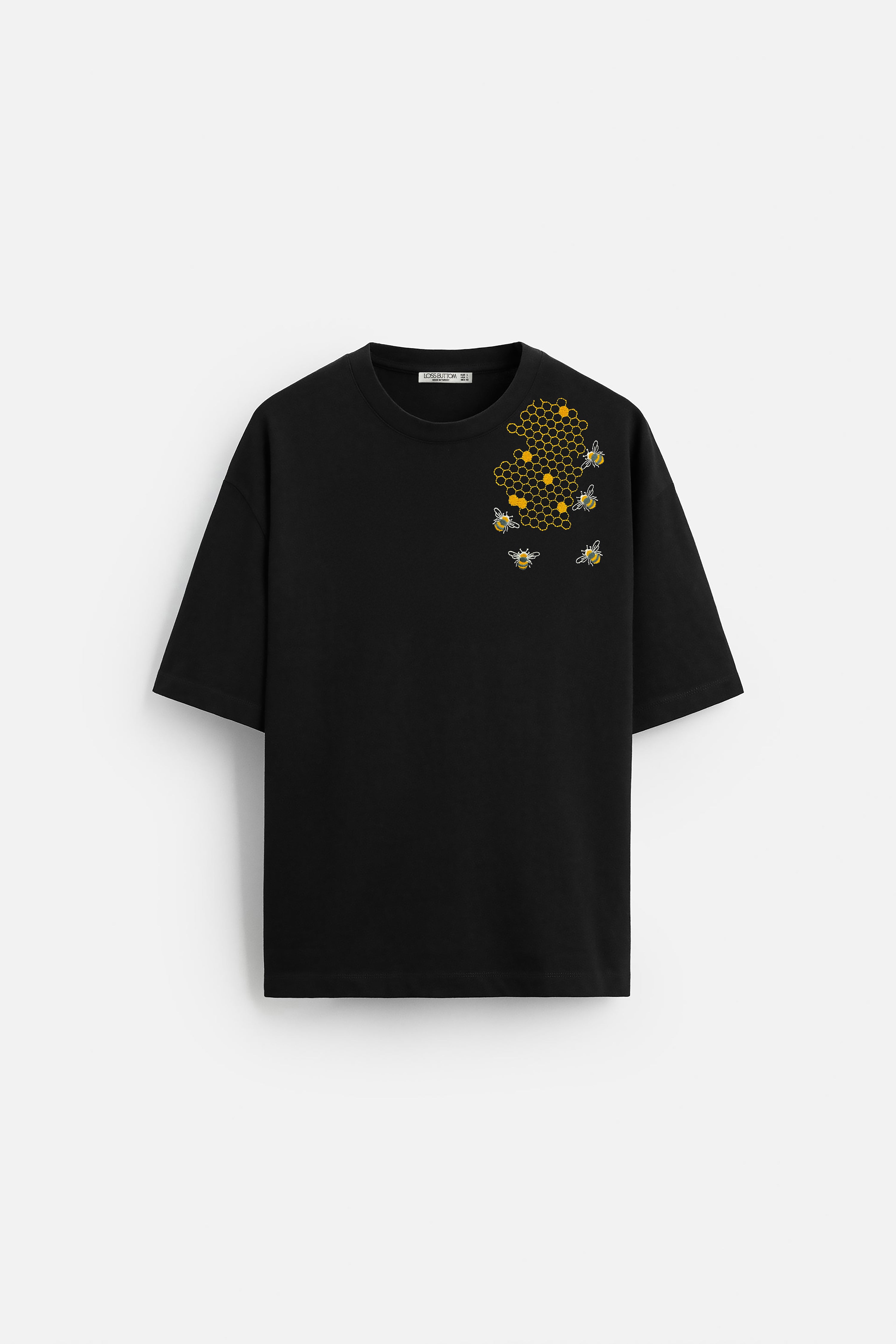Oversize T-Shirt Bee Honey Nakış - Loss Buttom