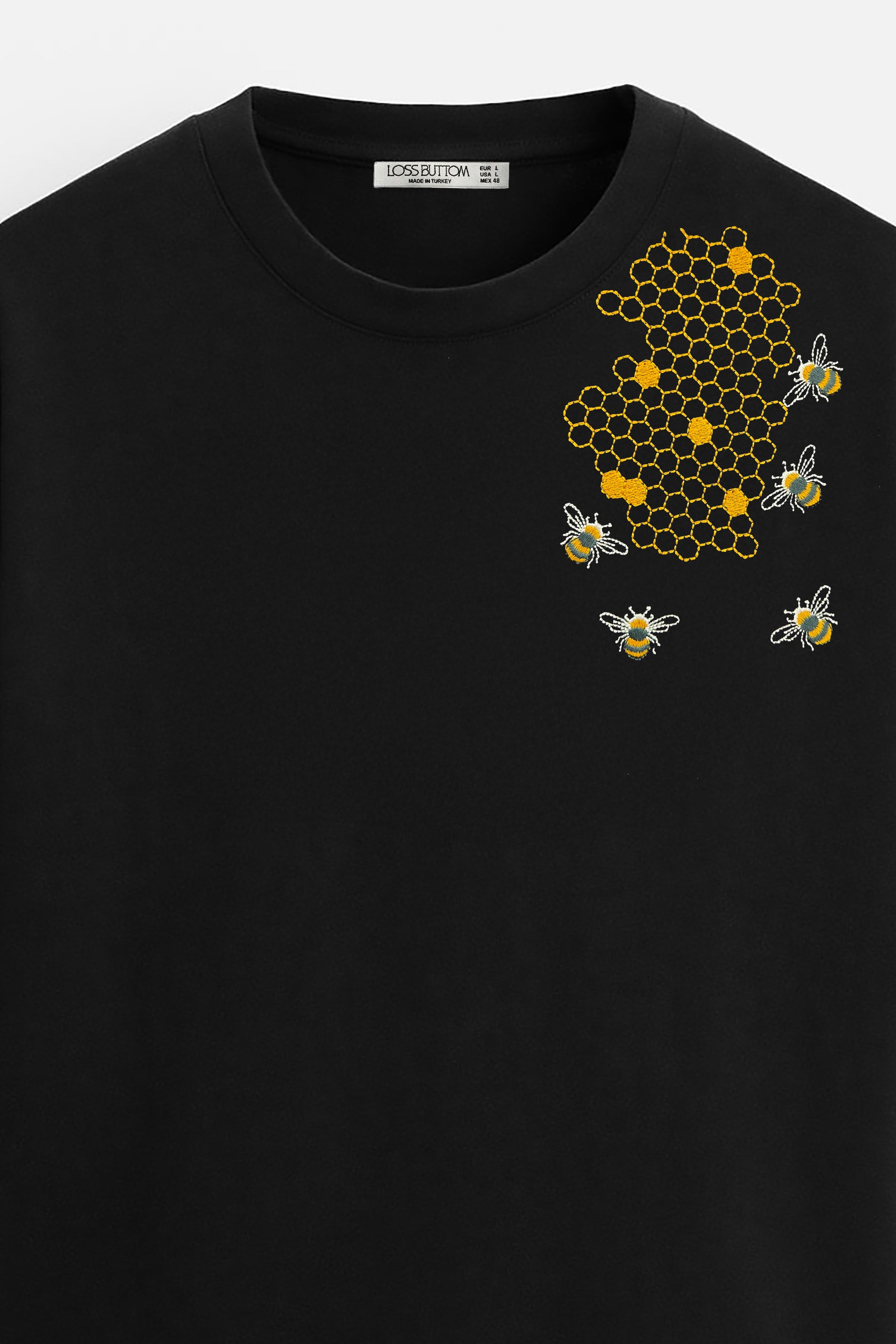 Oversize T-Shirt Bee Honey Nakış - Loss Buttom