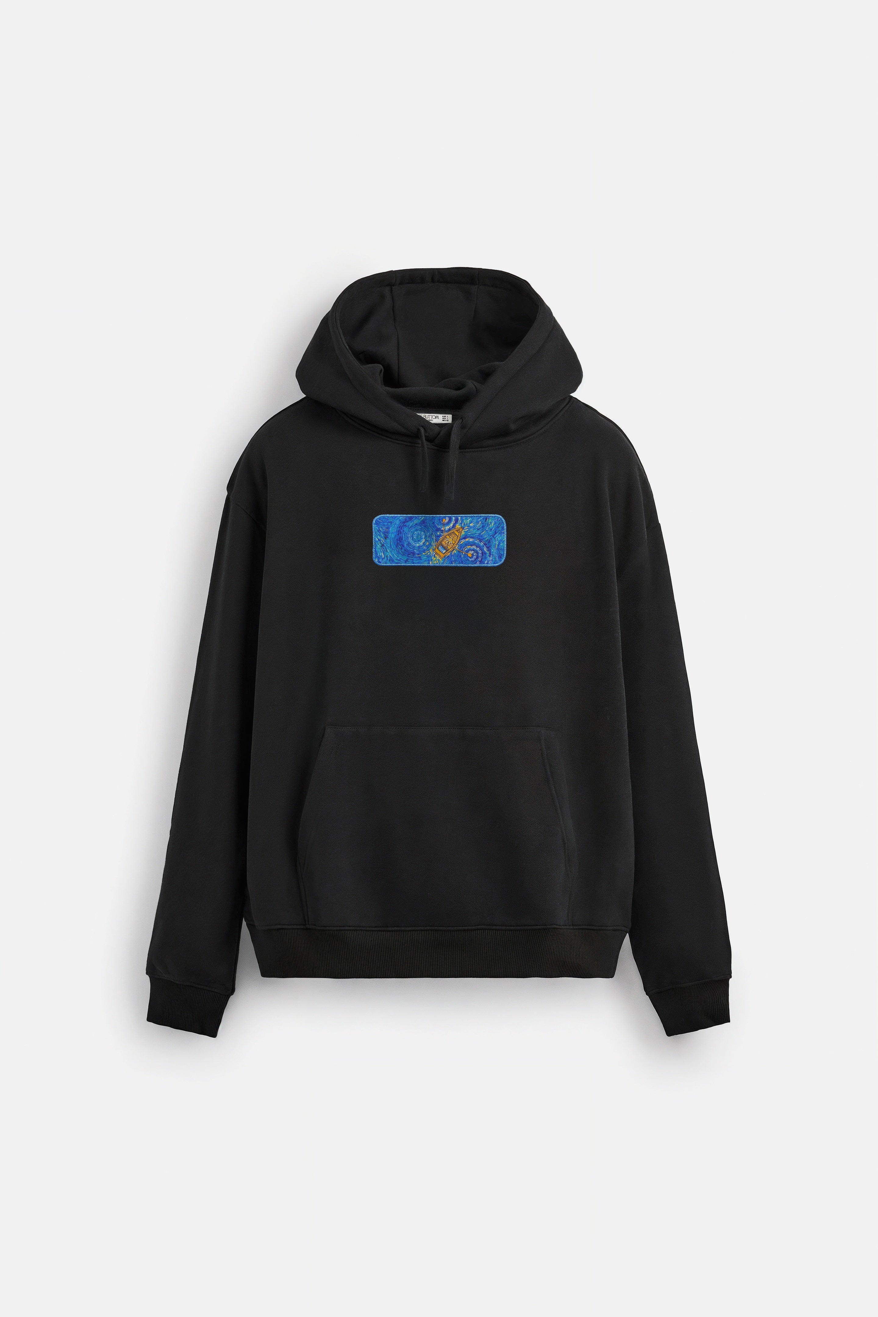 Oversize Hoodie Alone Boat Kenar Buttom Nakış