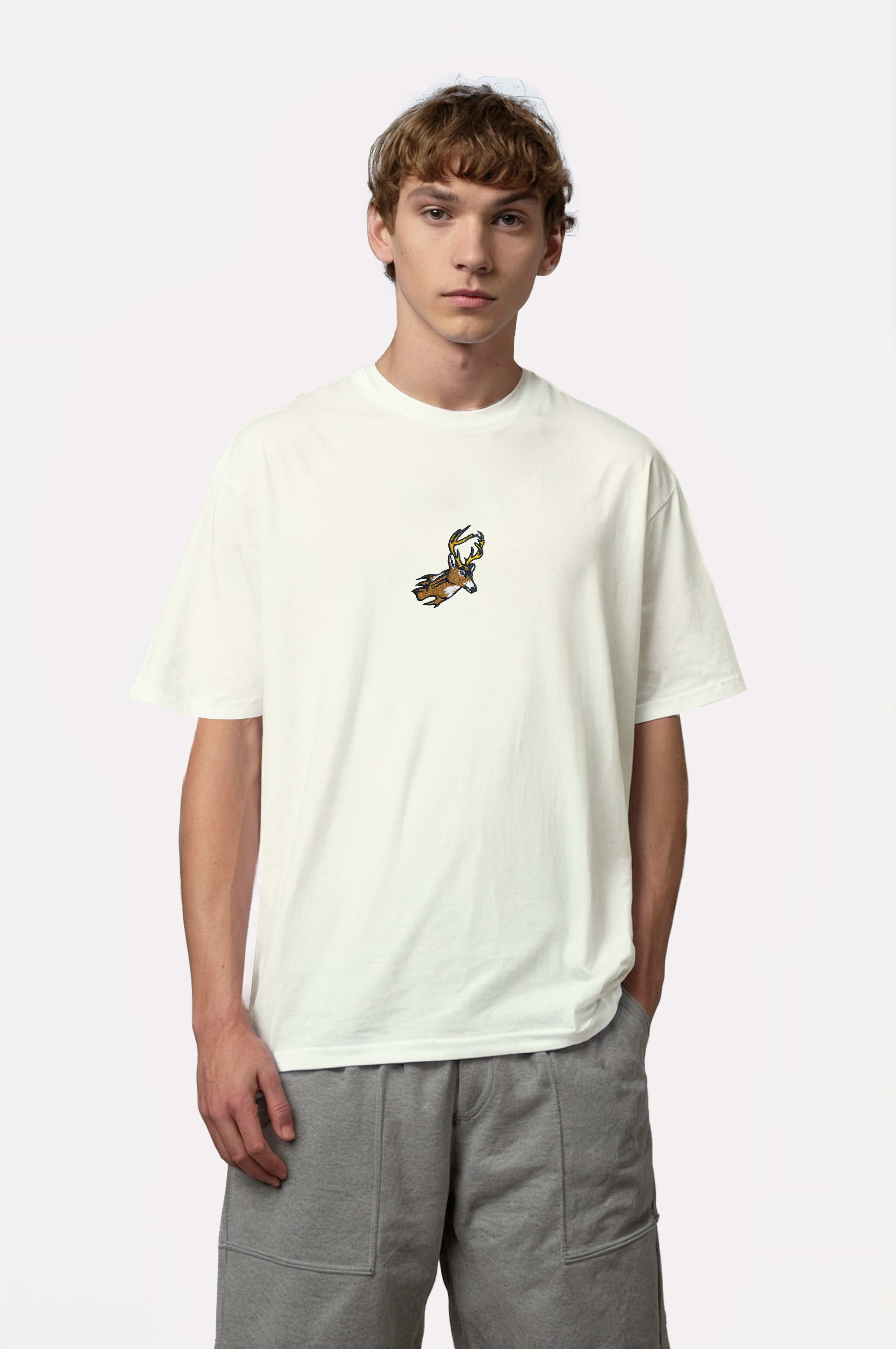 Oversize T-Shirt Deer Nakış