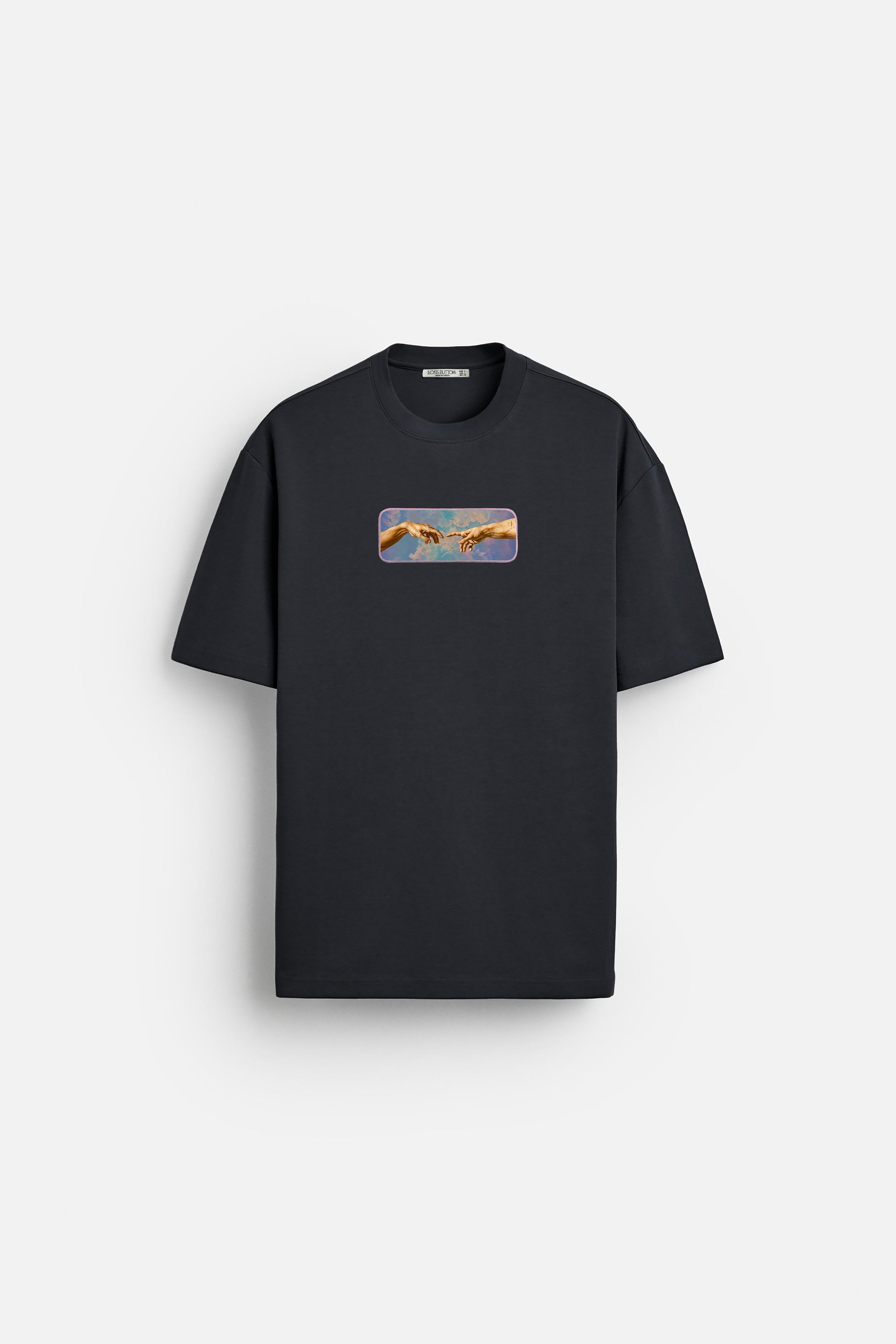 Oversize T-Shirt M.Buonarroti Kenar Buttom Nakış