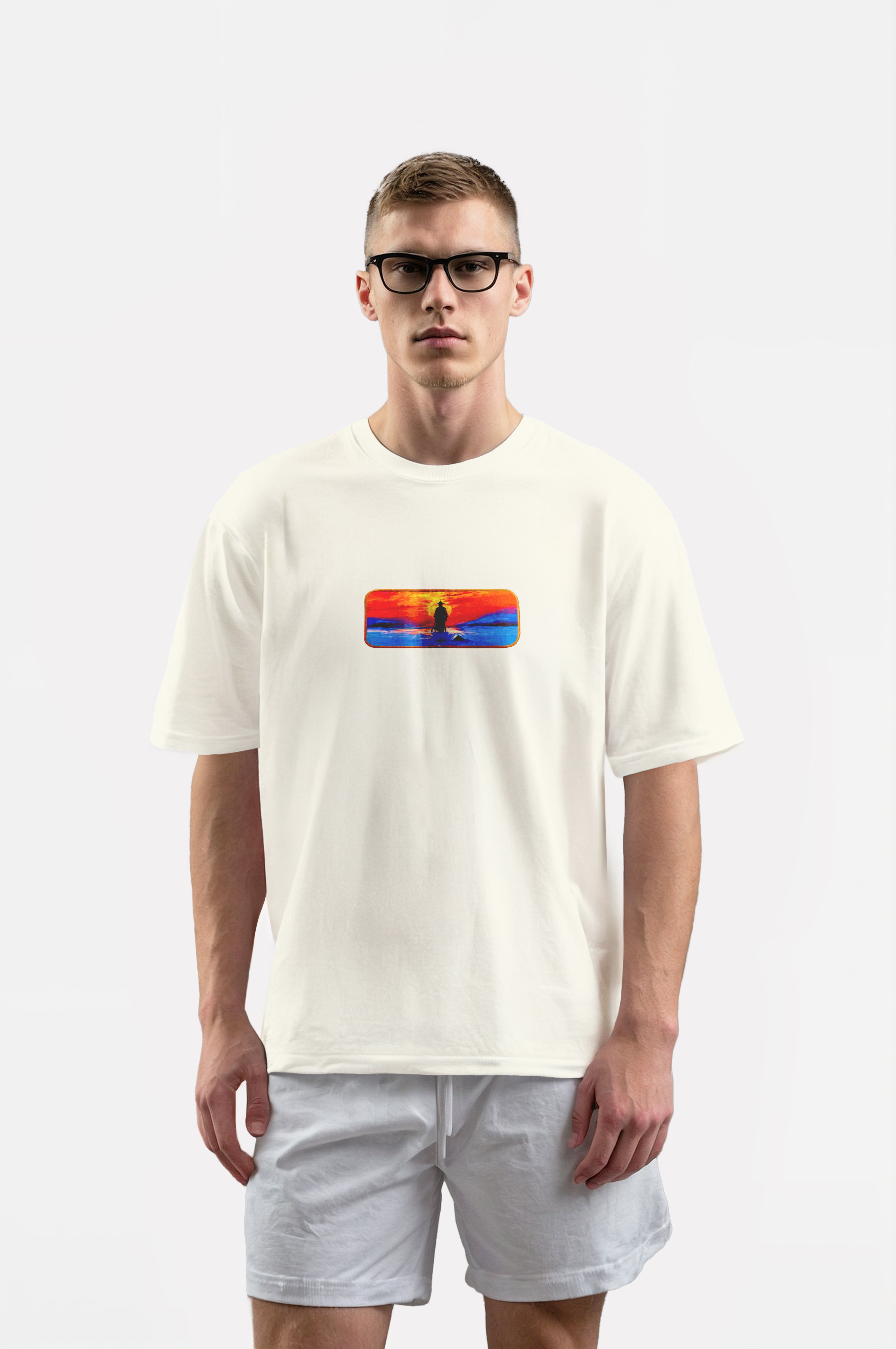 Oversize T-Shirt Shadow Samurai Kenar Buttom Nakış