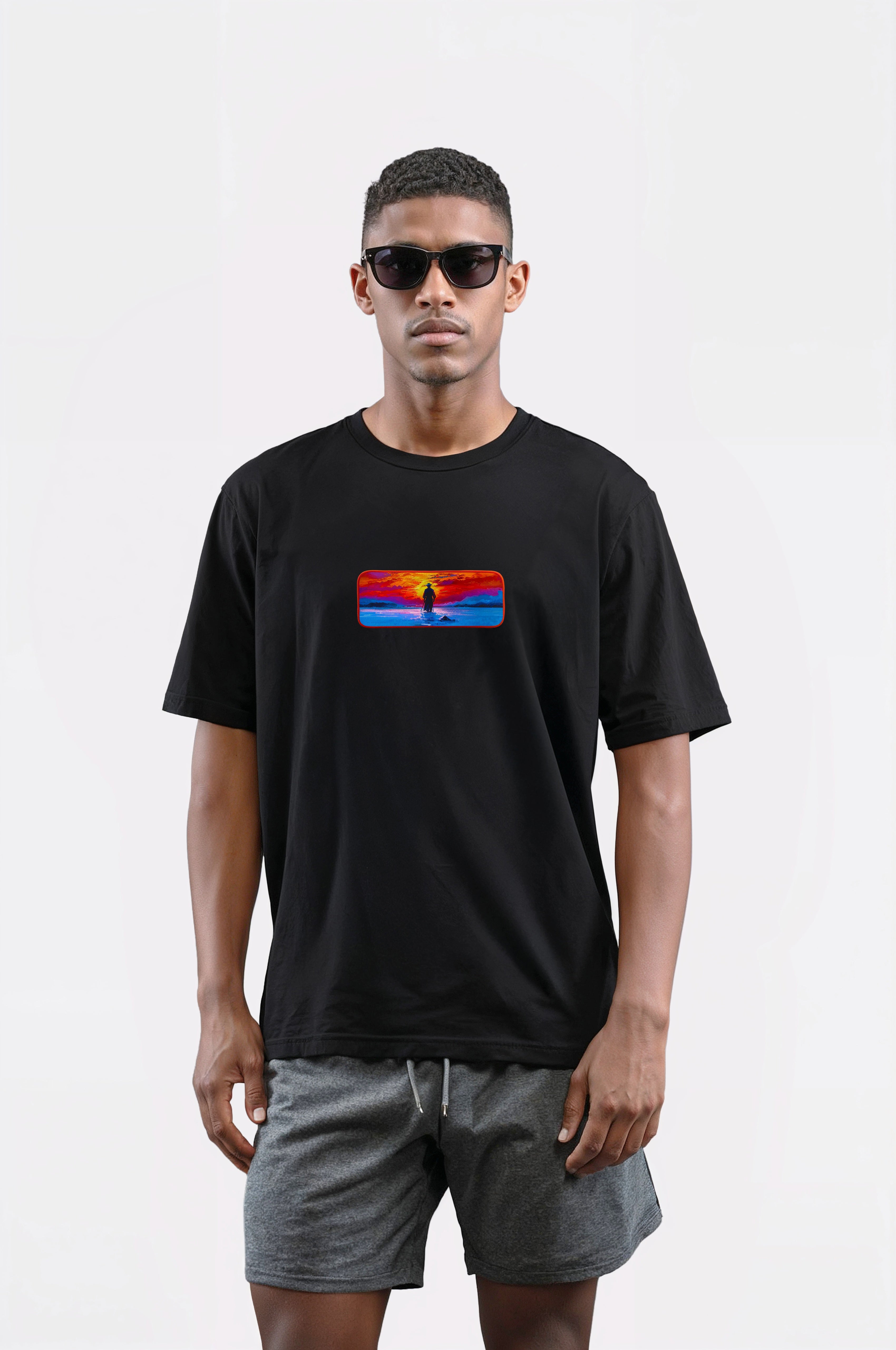 Oversize T-Shirt Shadow Samurai Kenar Buttom Nakış