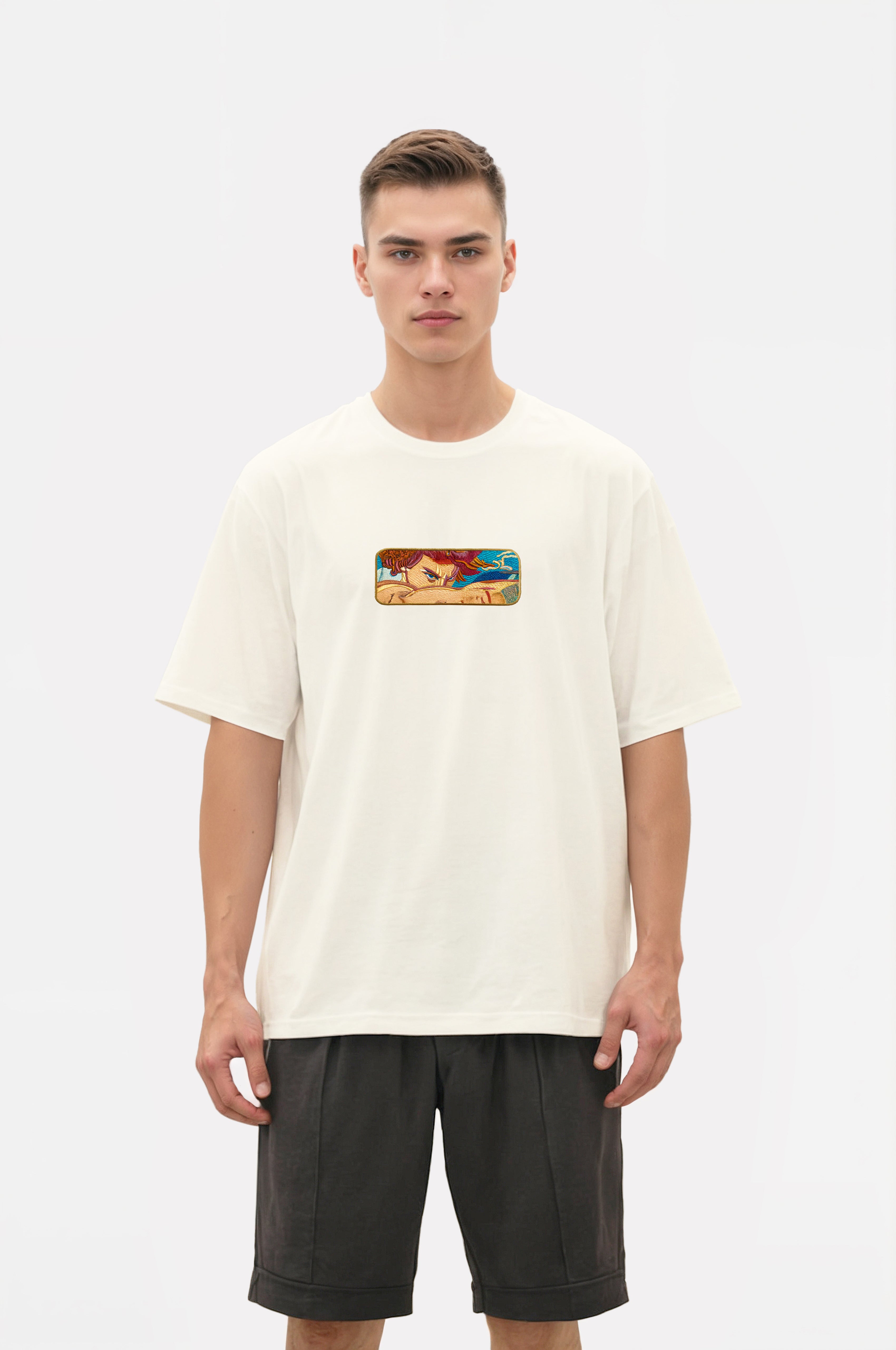 Oversize T-Shirt Fallen Angel Kenat Buttom Nakış - Loss Buttom