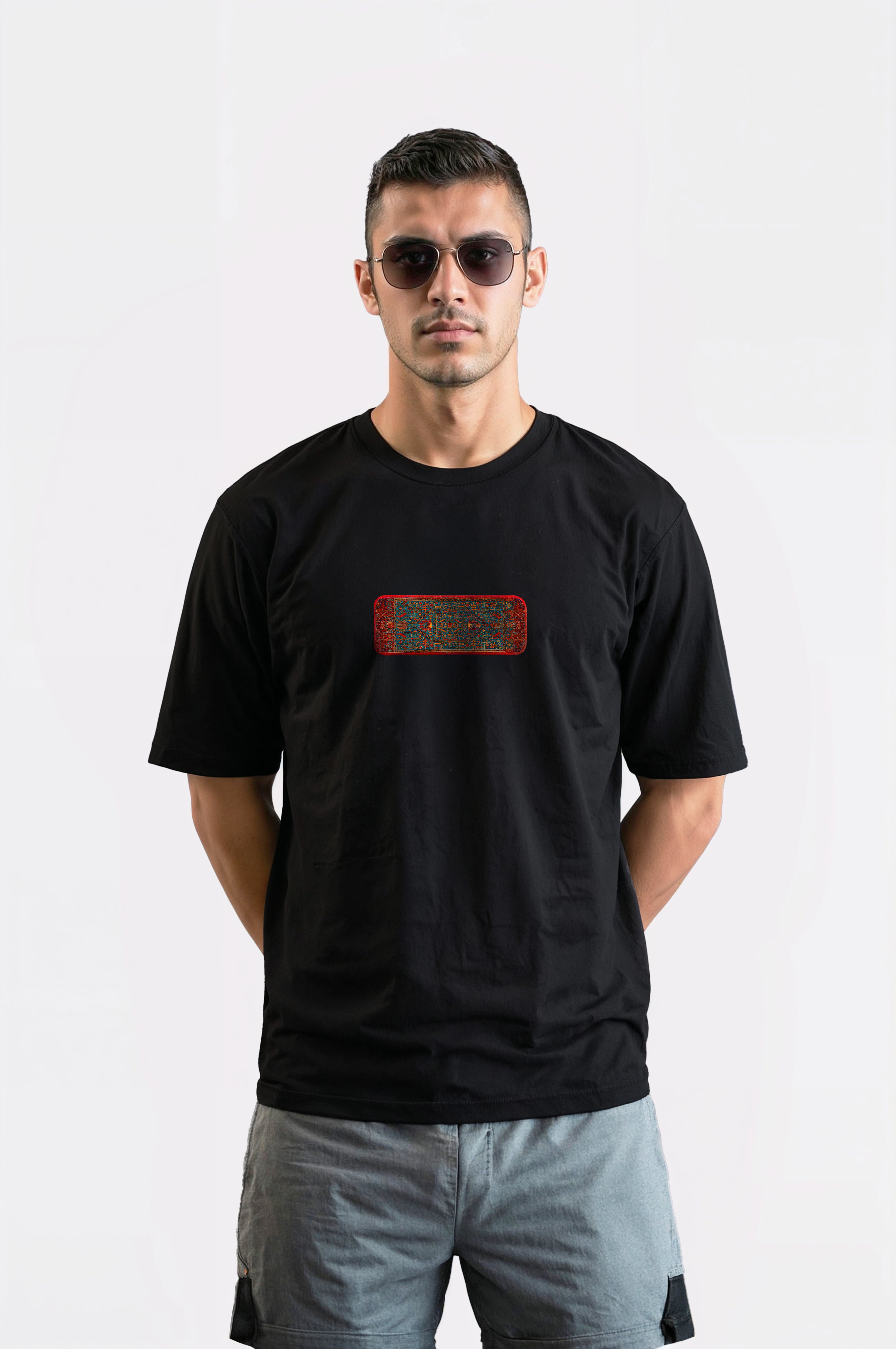 Oversize T-Shirt Carpet Kenar Buttom Nakış - Loss Buttom