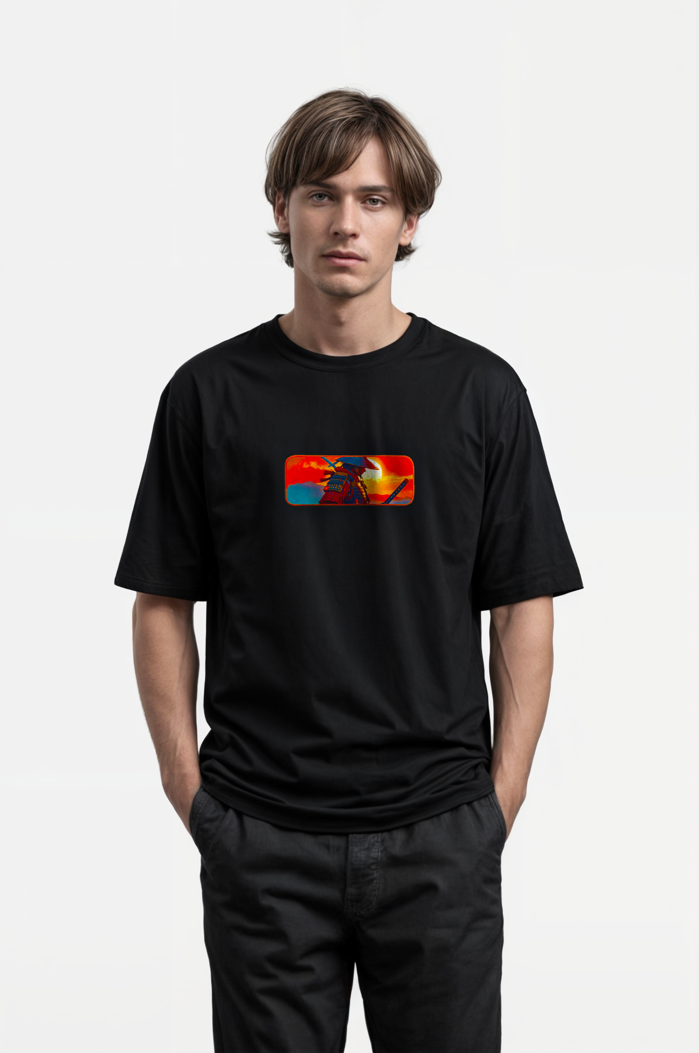 Oversize T-Shirt Alone Samurai Buttom Kenar Nakış