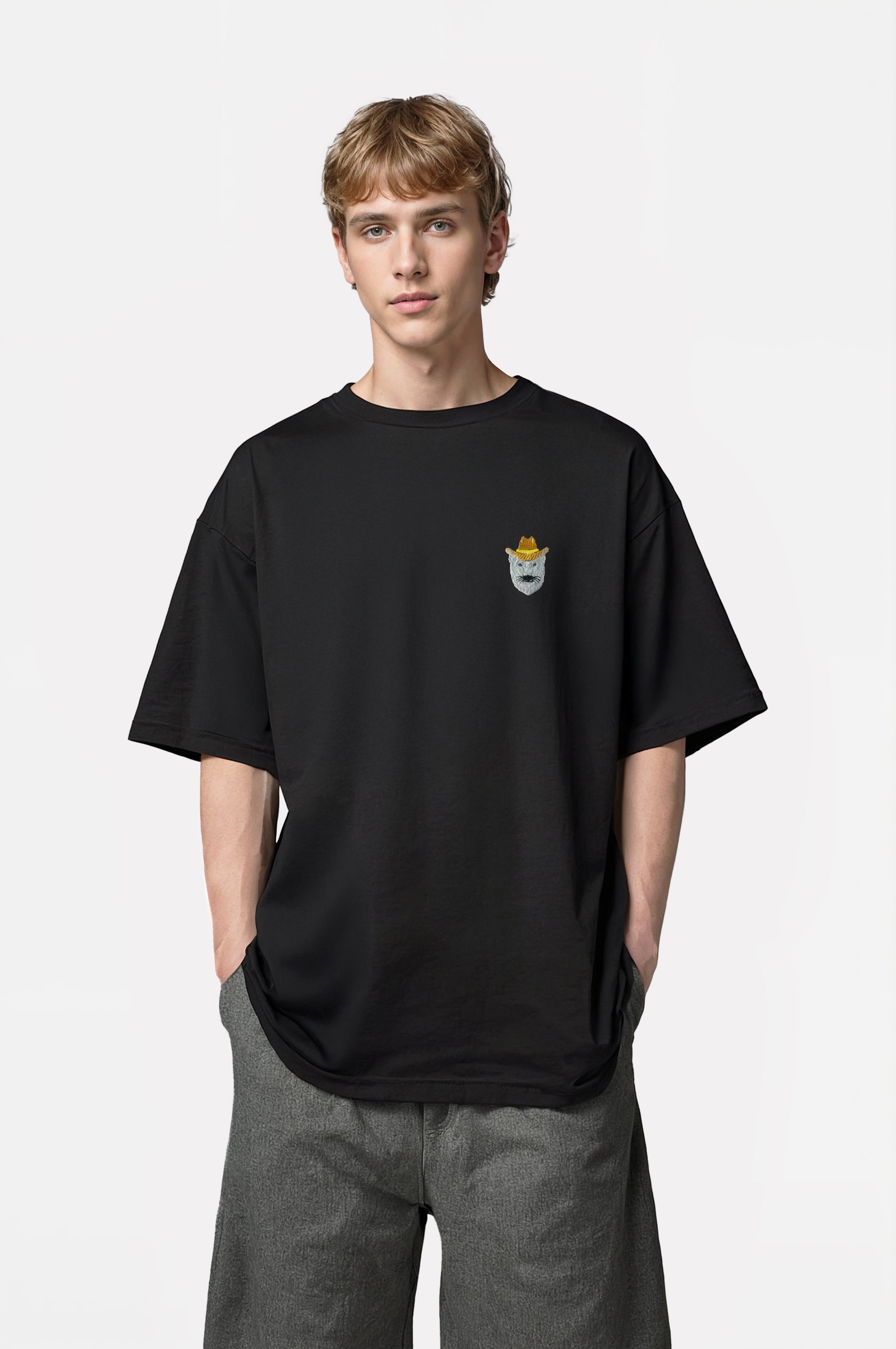 Oversize T-Shirt Cowboy Bear Nakış