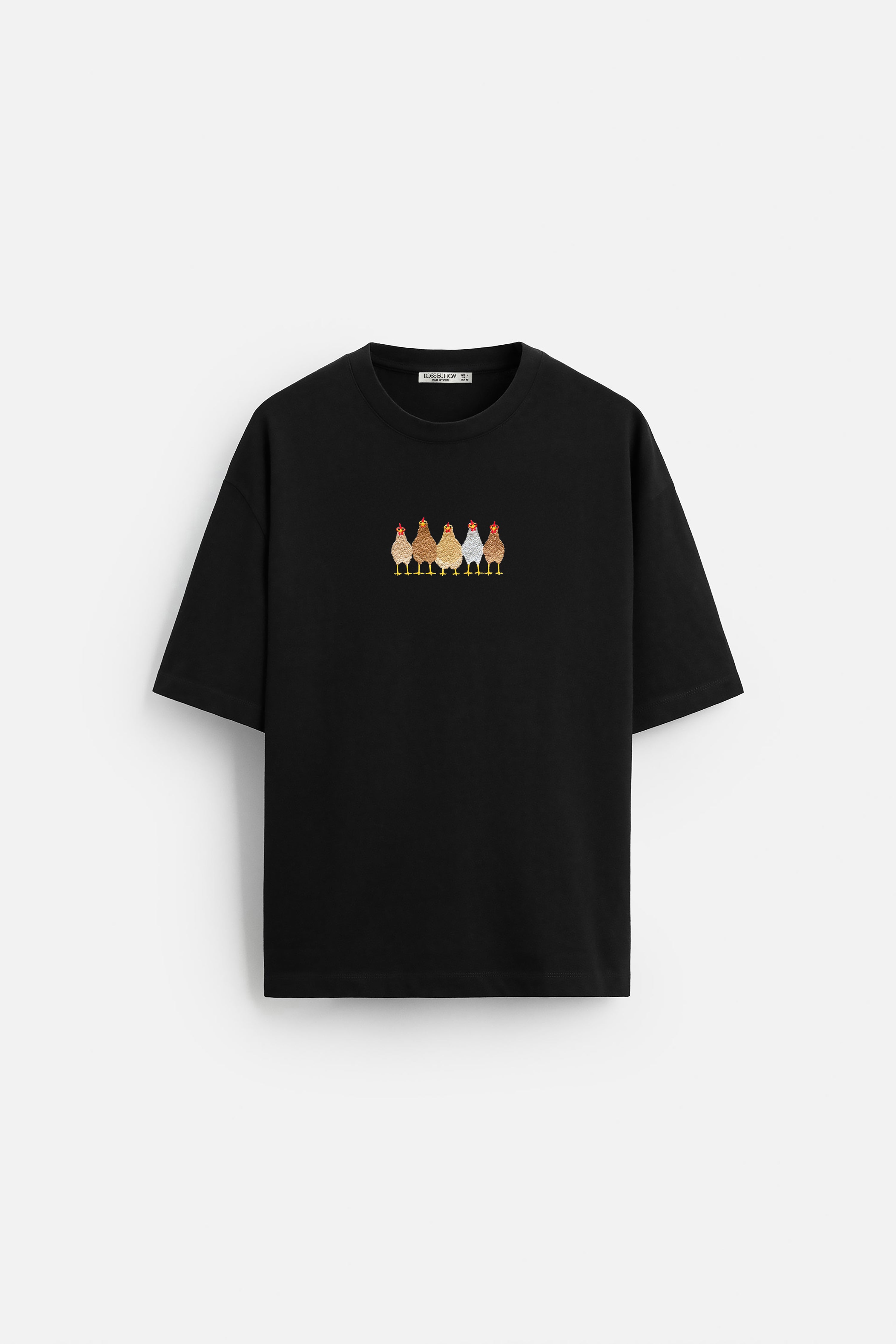 Oversize T-Shirt Chicken's Nakış