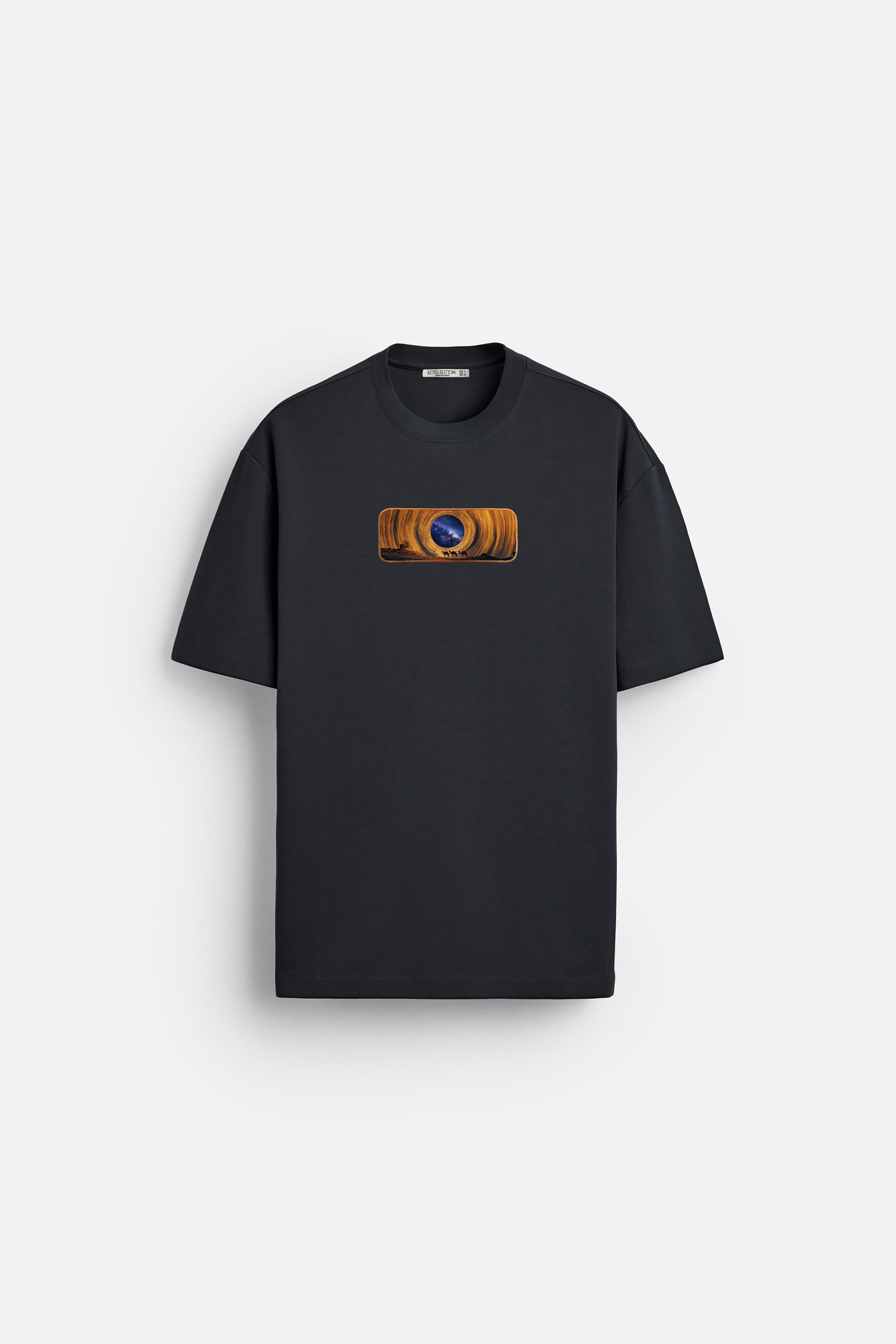 Oversize T-Shirt Space Sahra Kenar Buttom Nakış