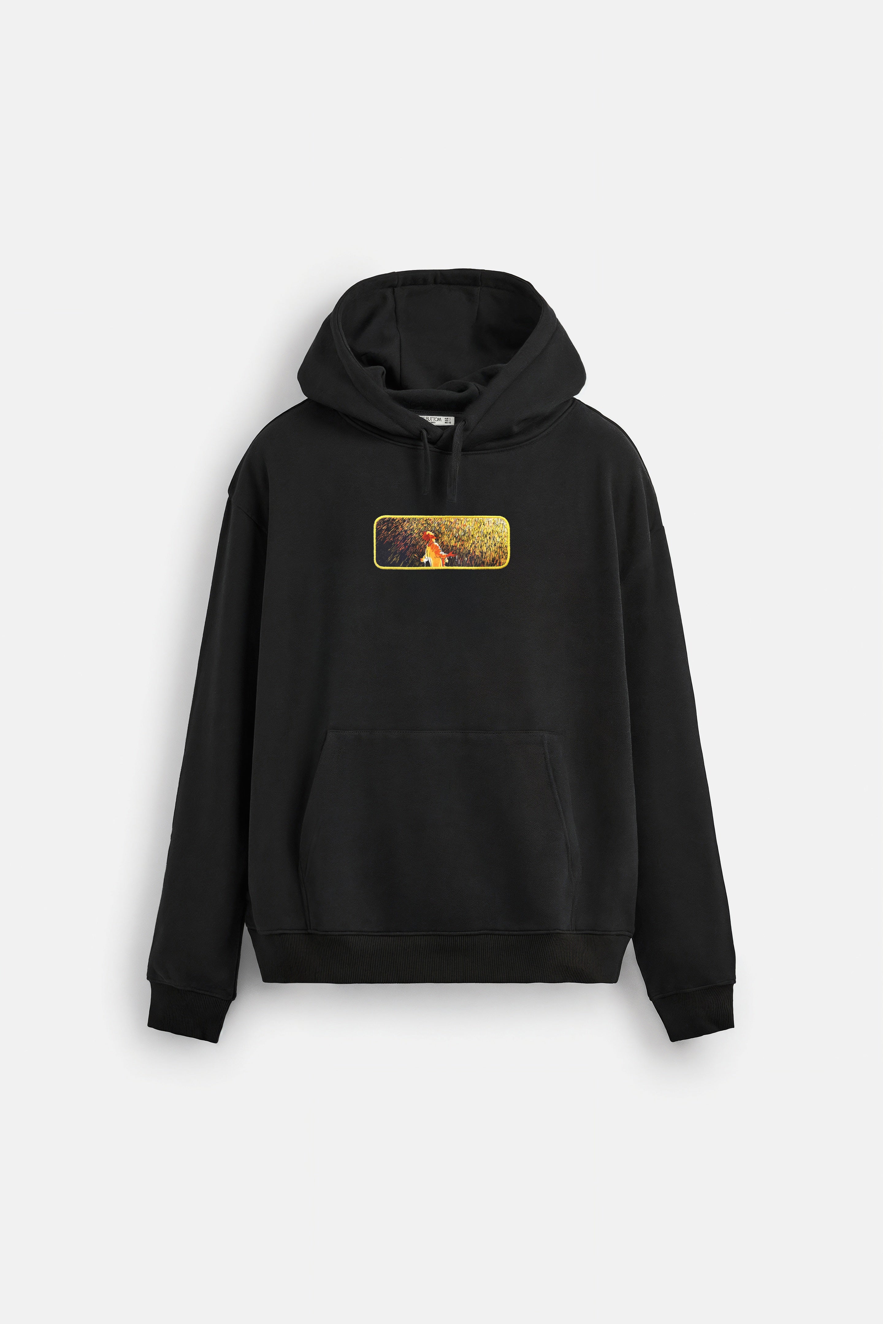 Oversize Hoodie Rain Man Kenar Buttom Nakış