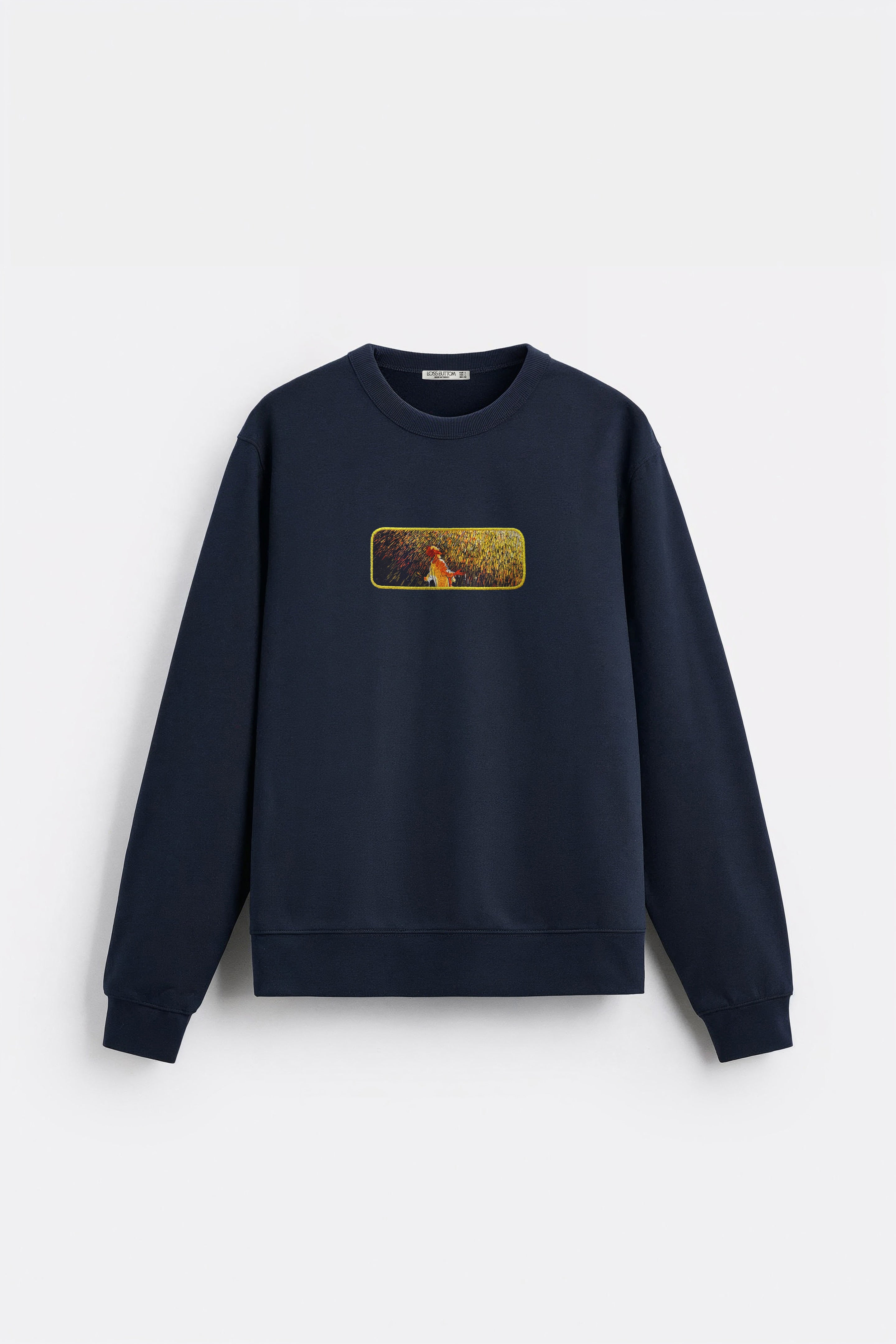 Rain Man Kenar Nakışlı Oversize Sweatshirt