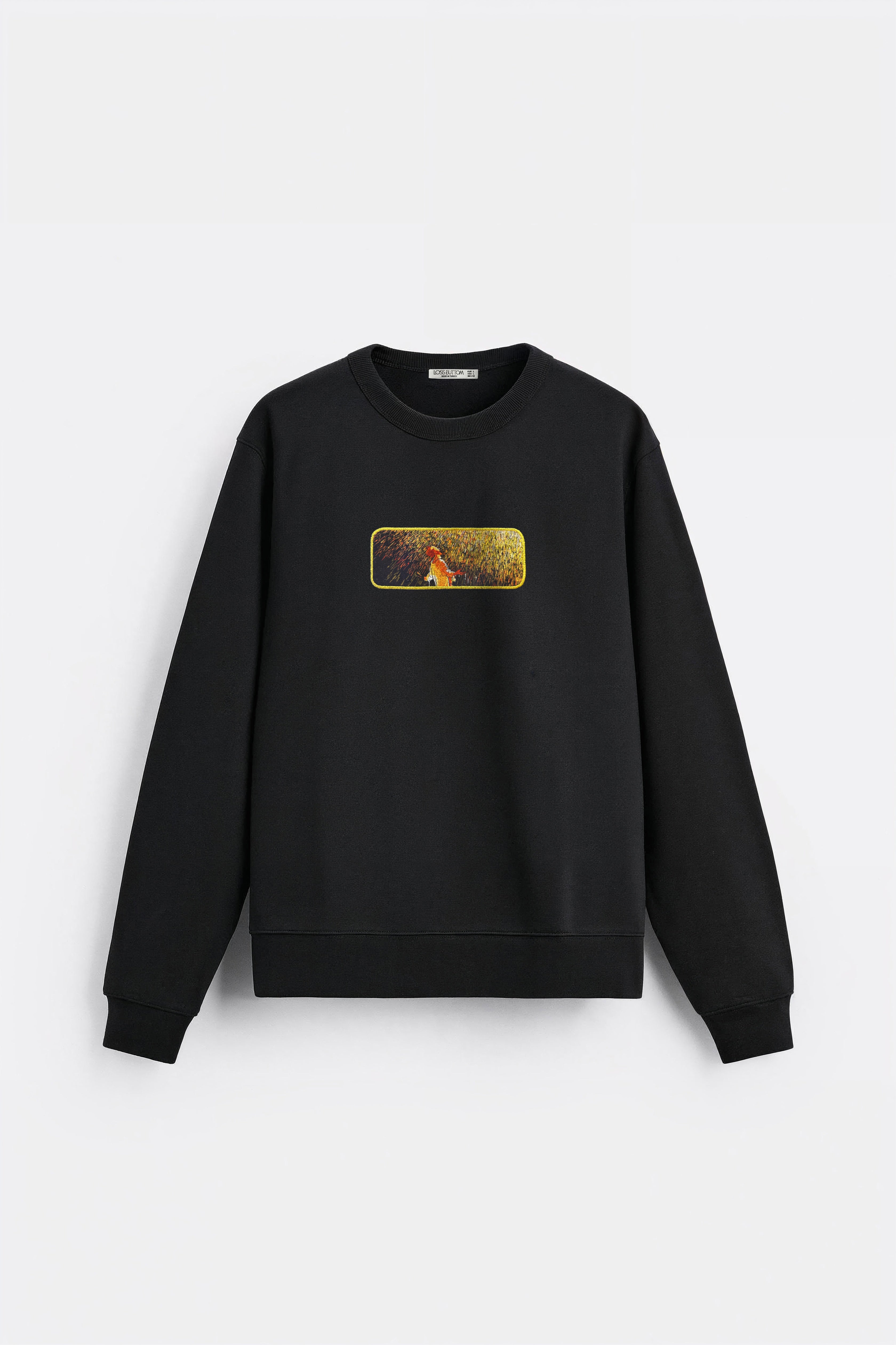 Rain Man Kenar Nakışlı Oversize Sweatshirt