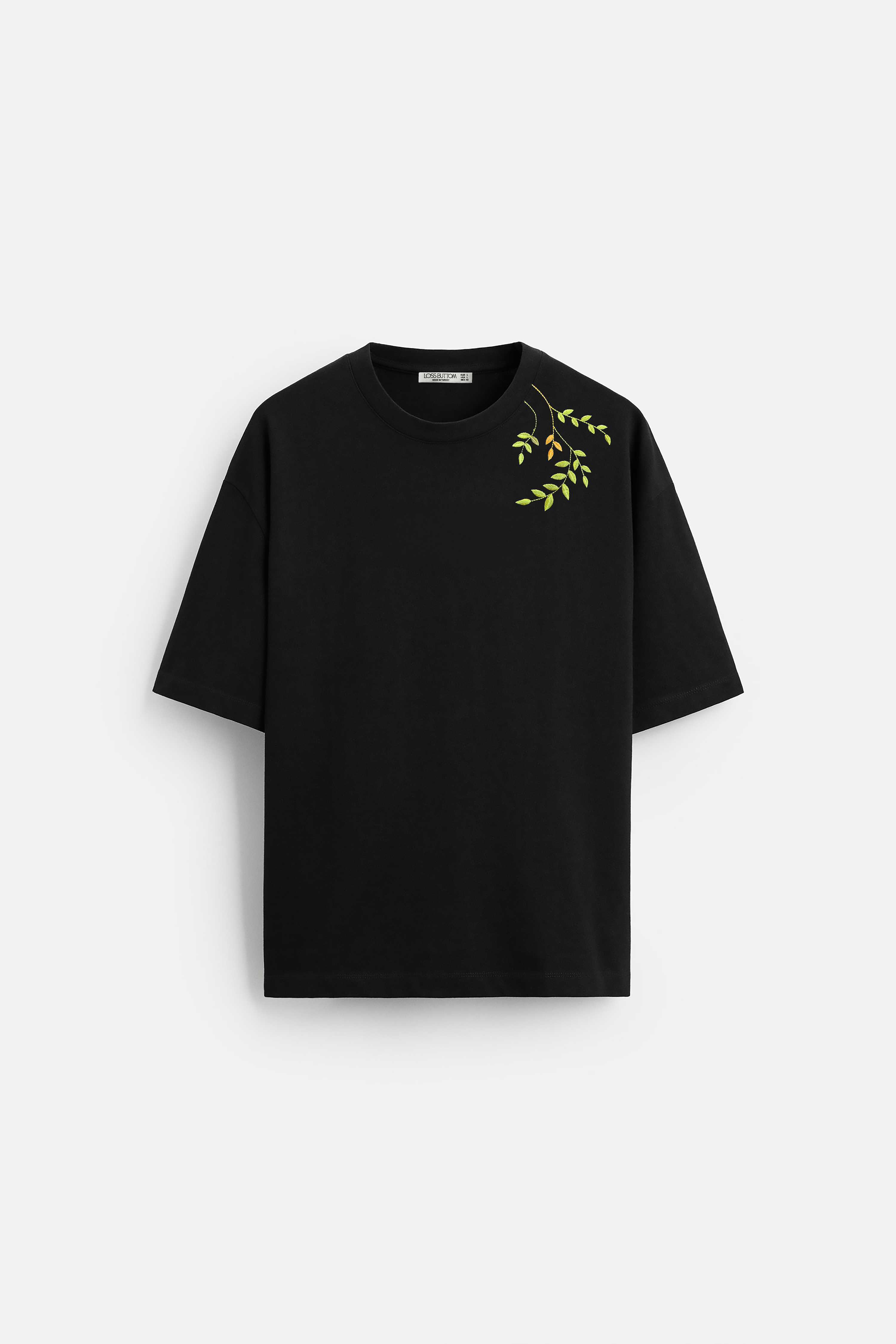Oversize T-Shirt Foliage Nakış - Loss Buttom