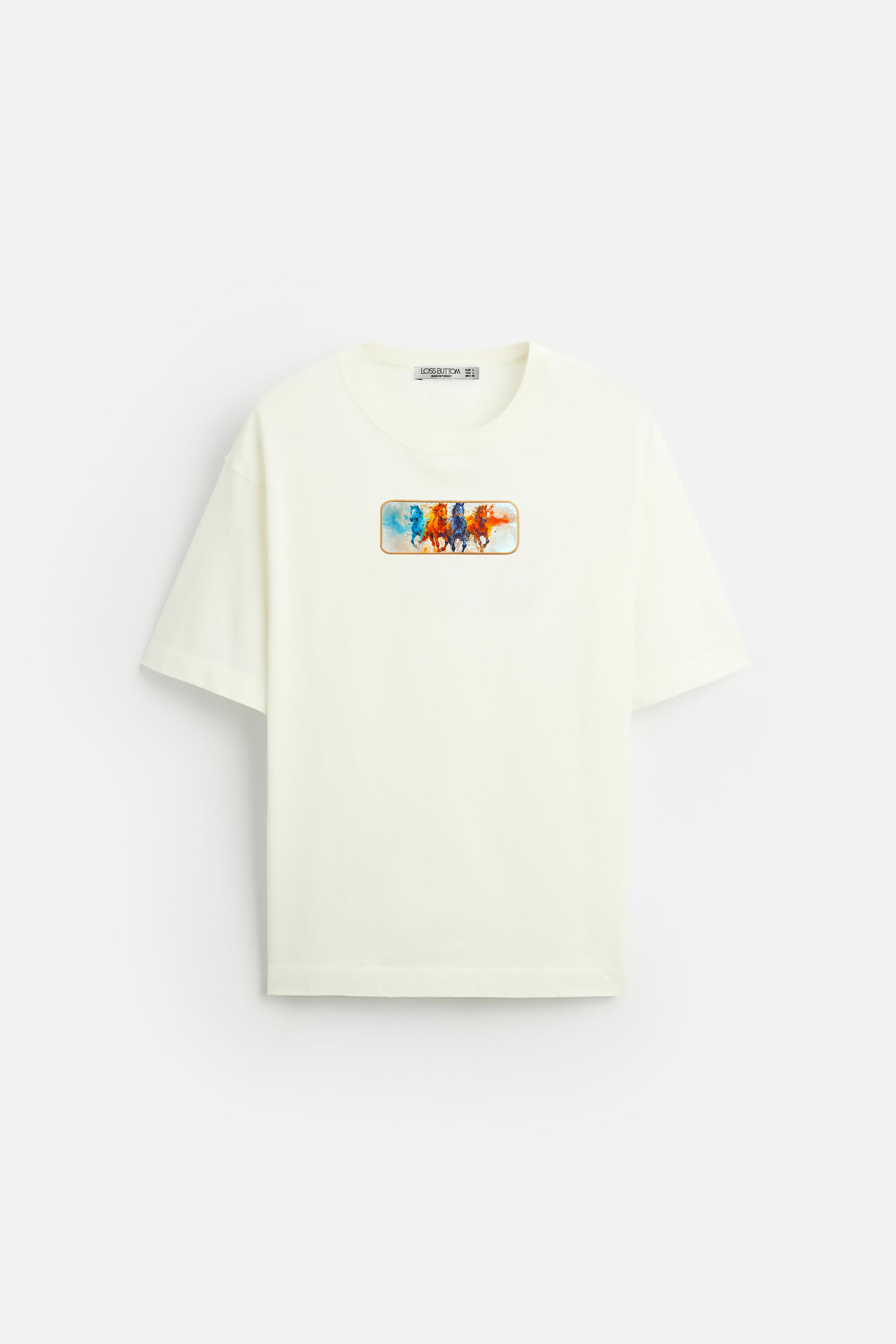 Oversize T-Shirt Horse's Kenar Buttom Nakış