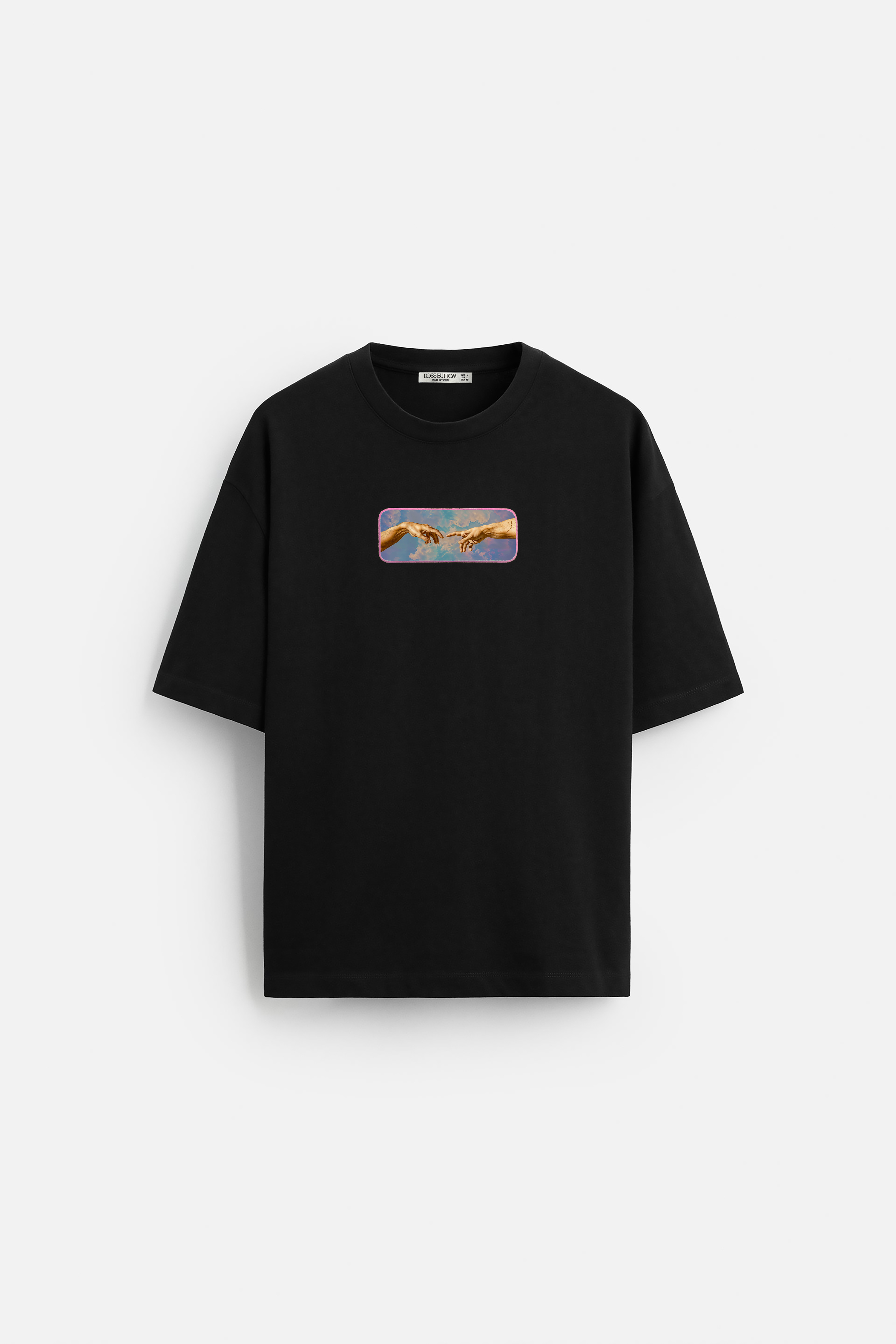 Oversize T-Shirt M.Buonarroti Kenar Buttom Nakış - Loss Buttom
