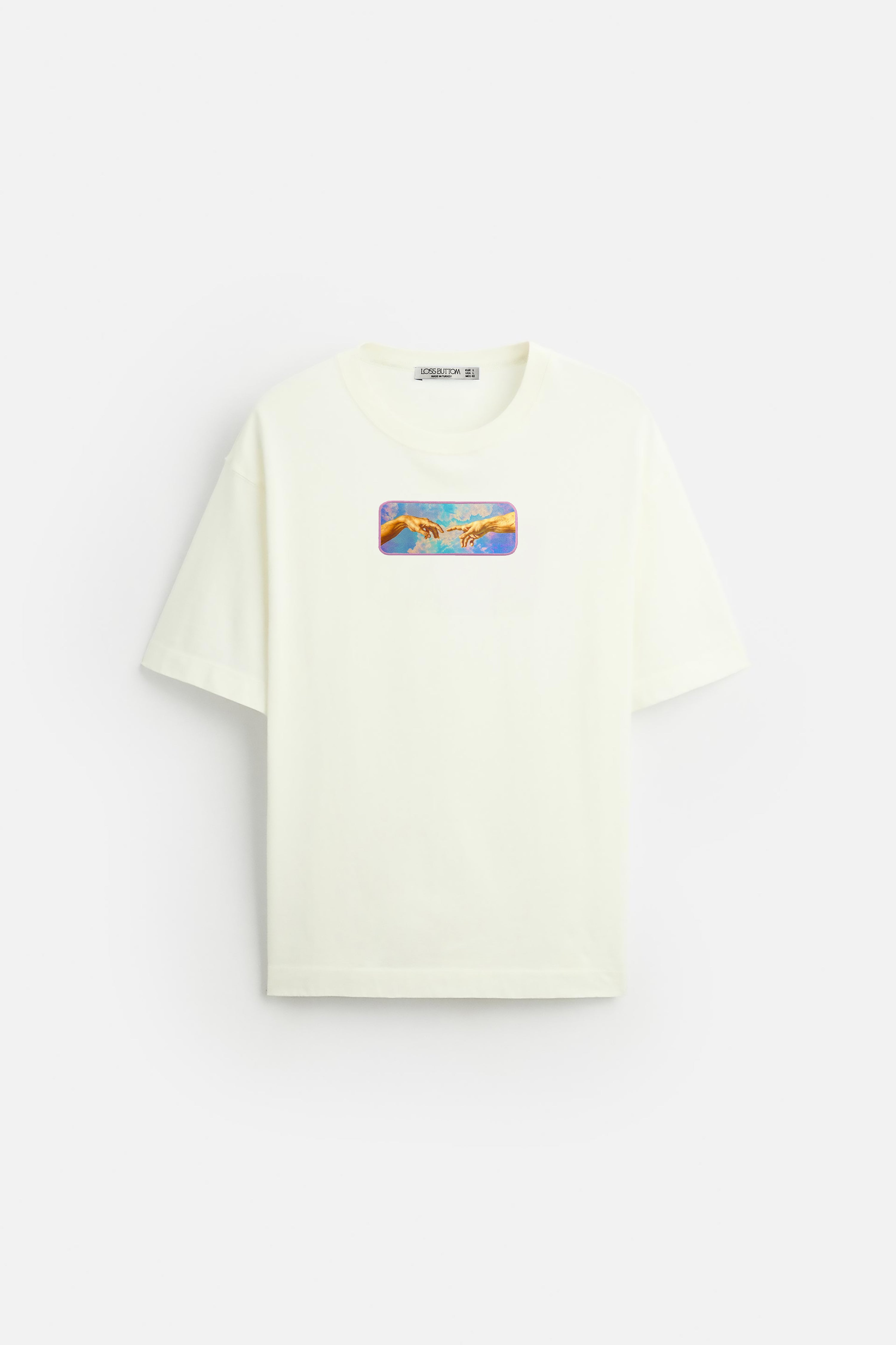 Oversize T-Shirt M.Buonarroti Kenar Buttom Nakış - Loss Buttom