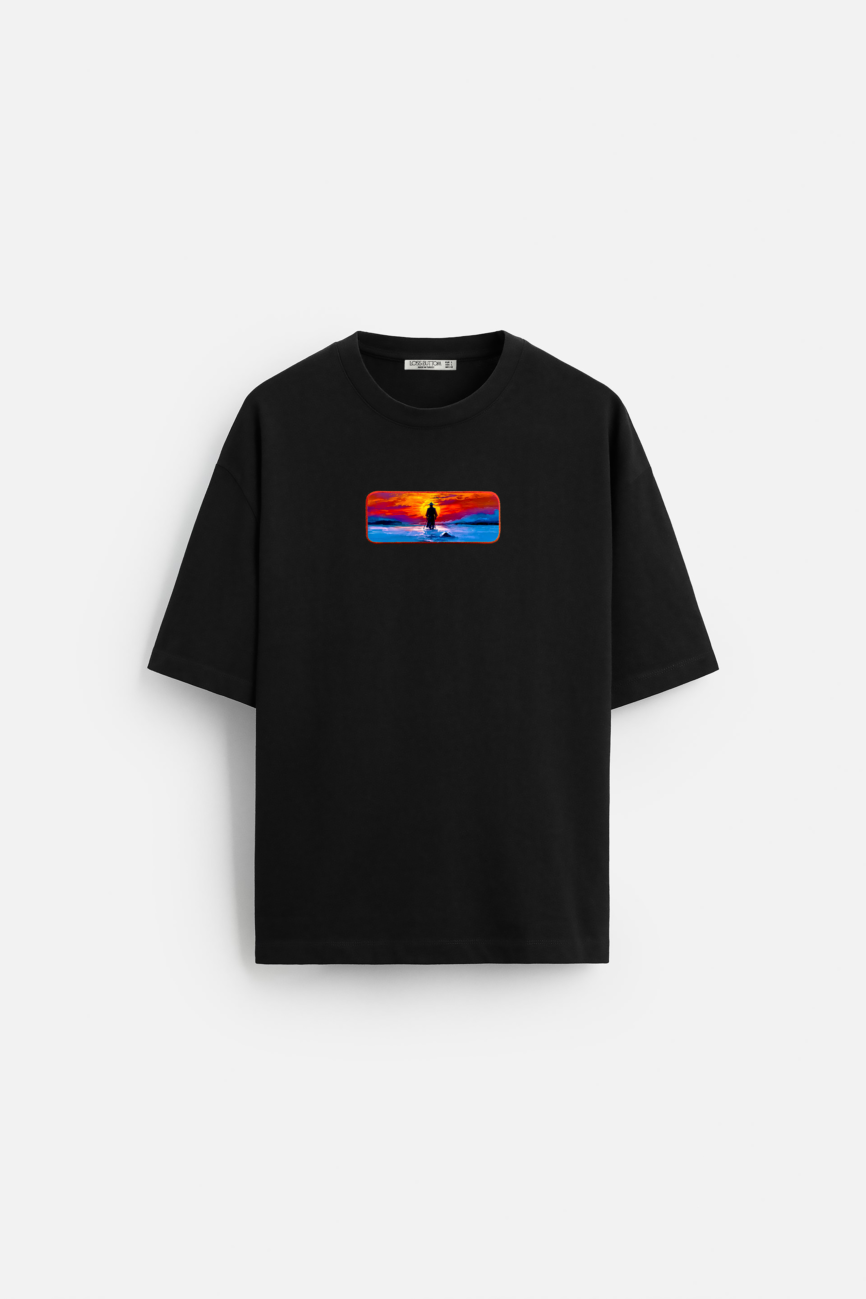 Oversize T-Shirt Shadow Samurai Kenar Buttom Nakış
