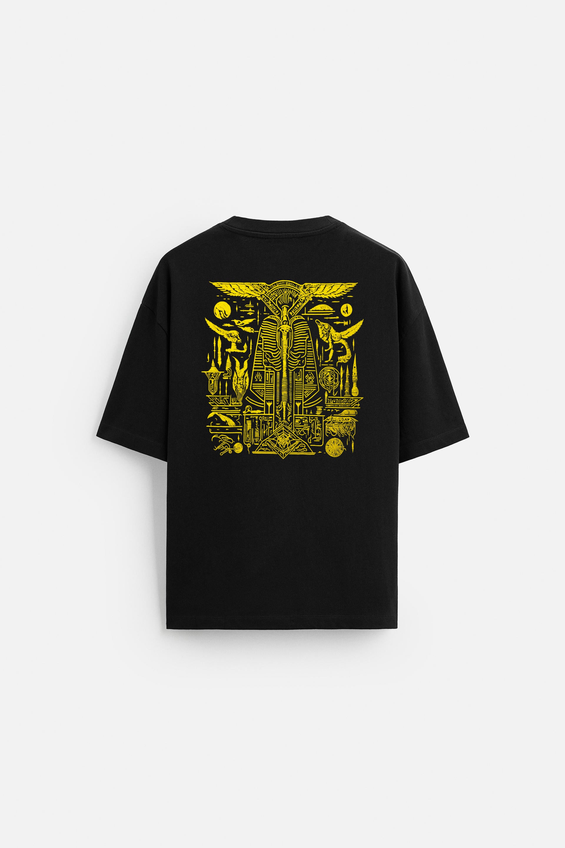 Oversize T-Shirt Egyptian Hieroglyph Baskılı