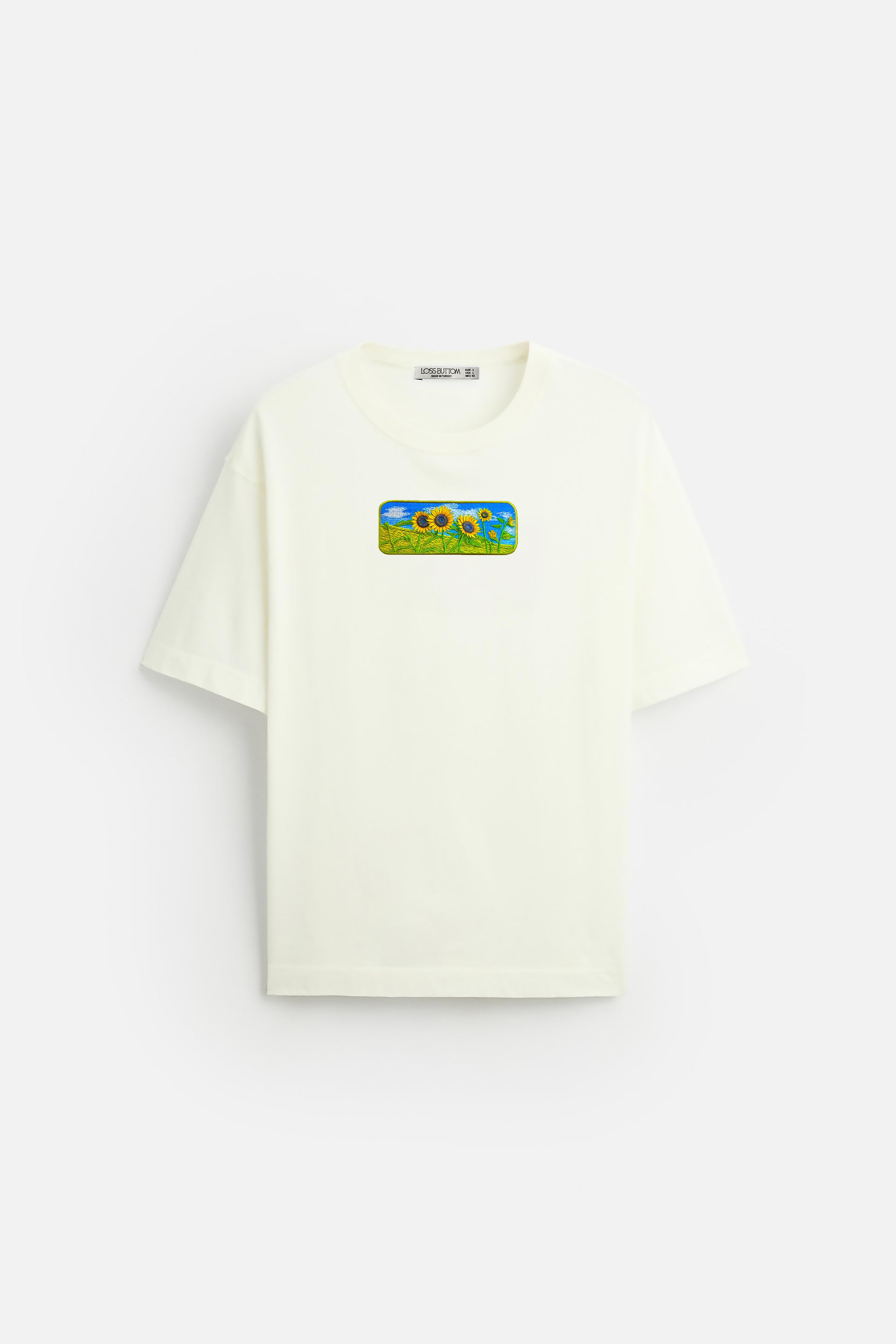 Oversize T-Shirt Daisy Buttom Kenar Nakış