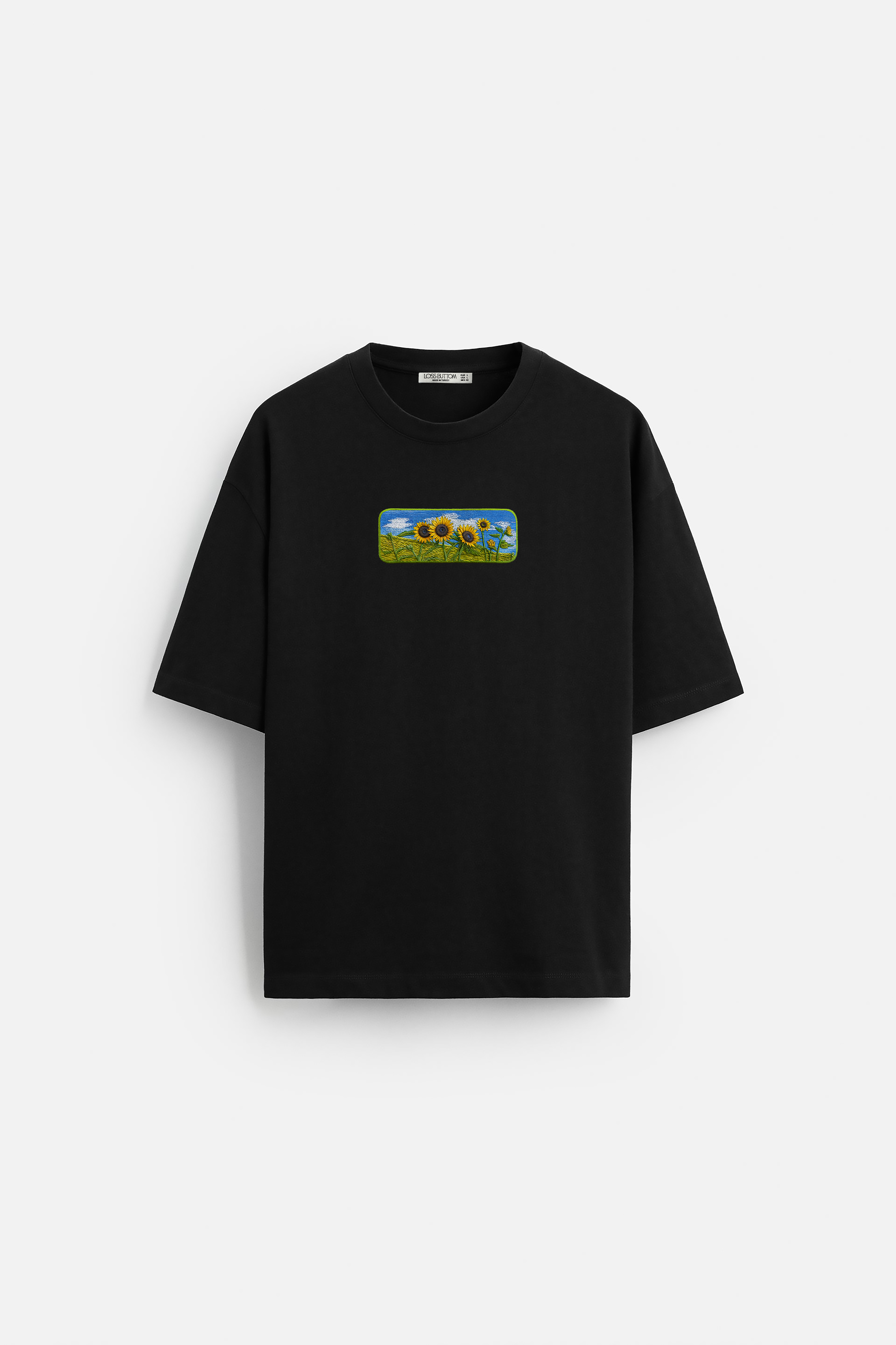 Oversize T-Shirt Daisy Buttom Kenar Nakış