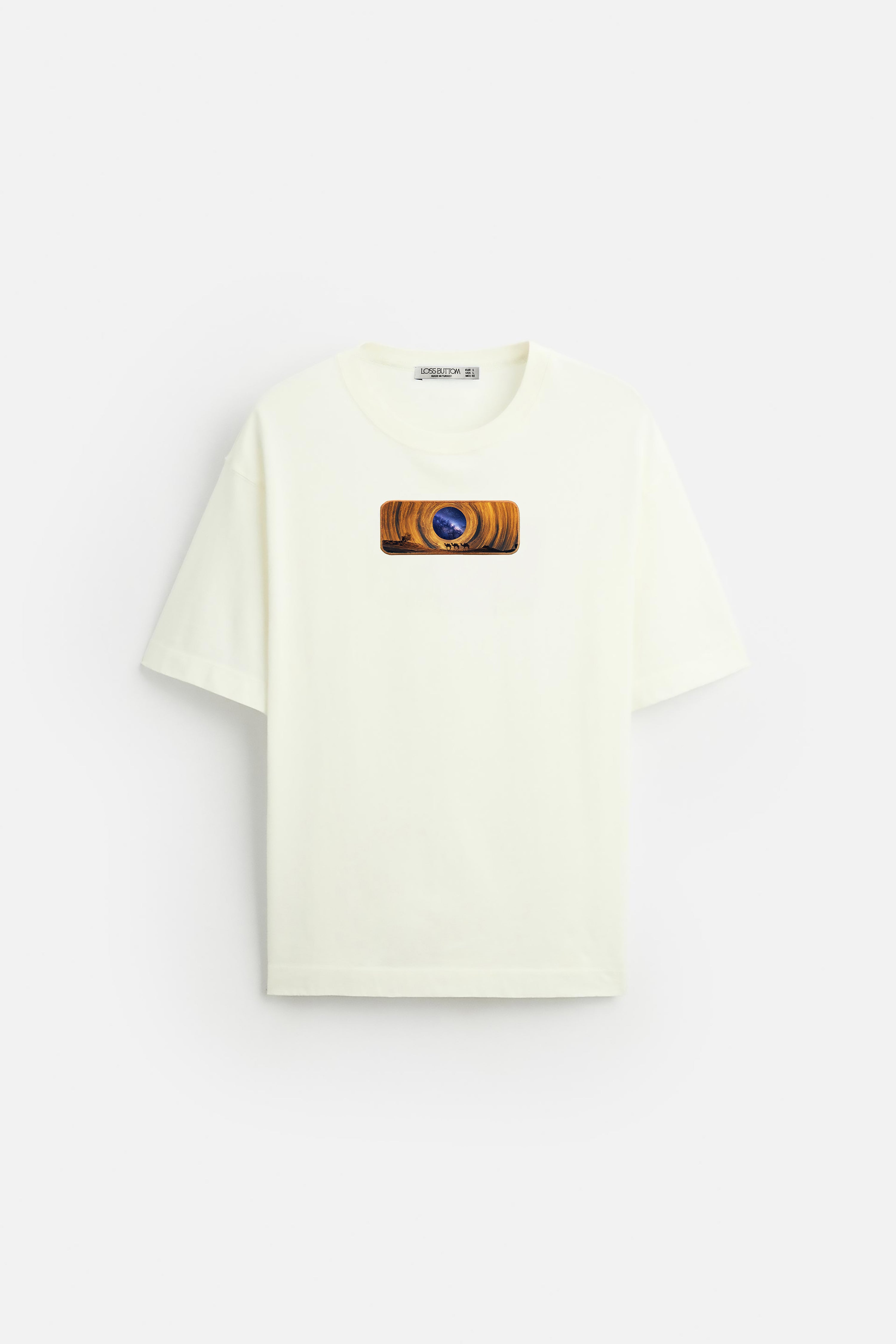 Oversize T-Shirt Space Sahra Kenar Buttom Nakış