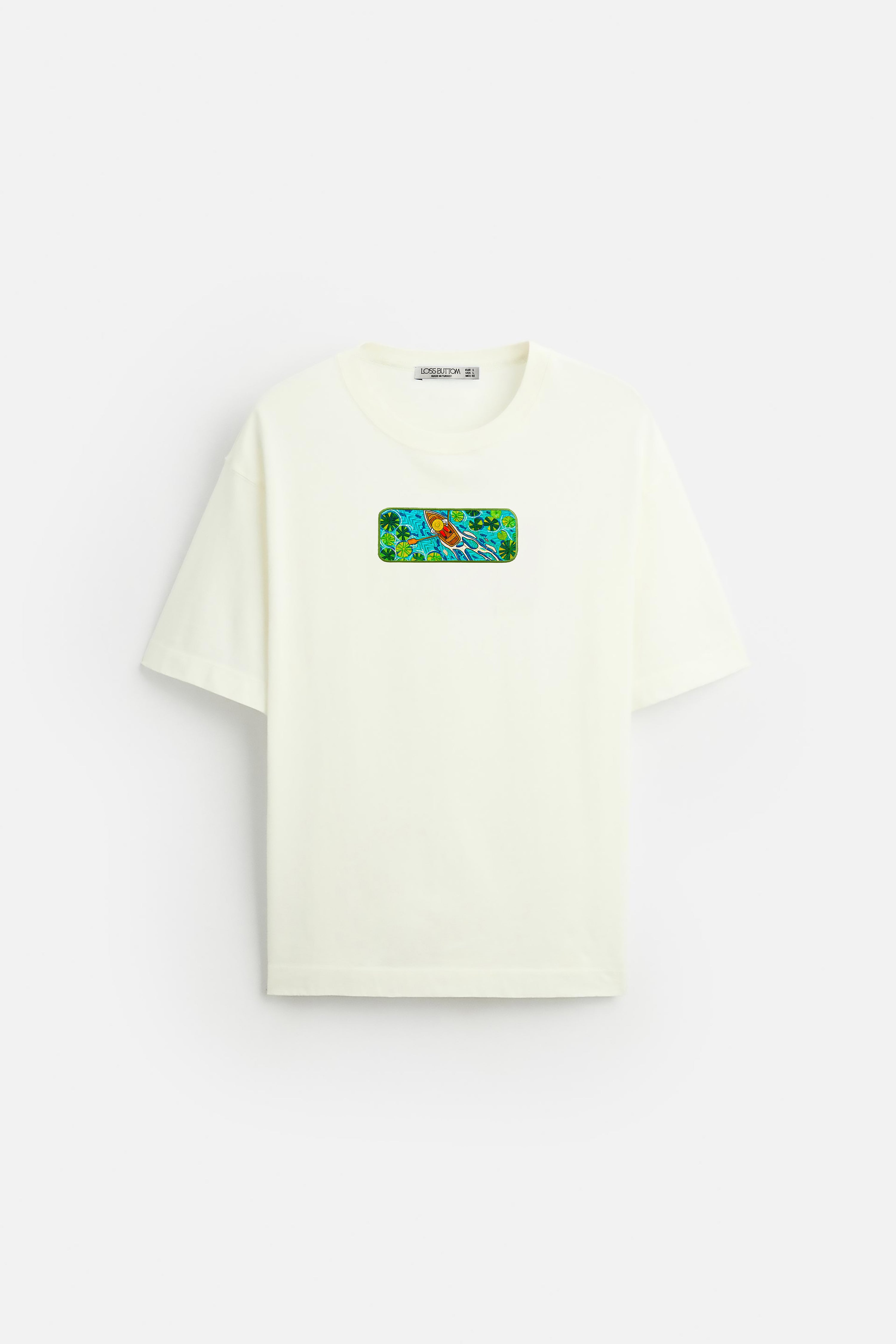 Oversize T-Shirt Green Dinghy Kenar Buttom Nakış