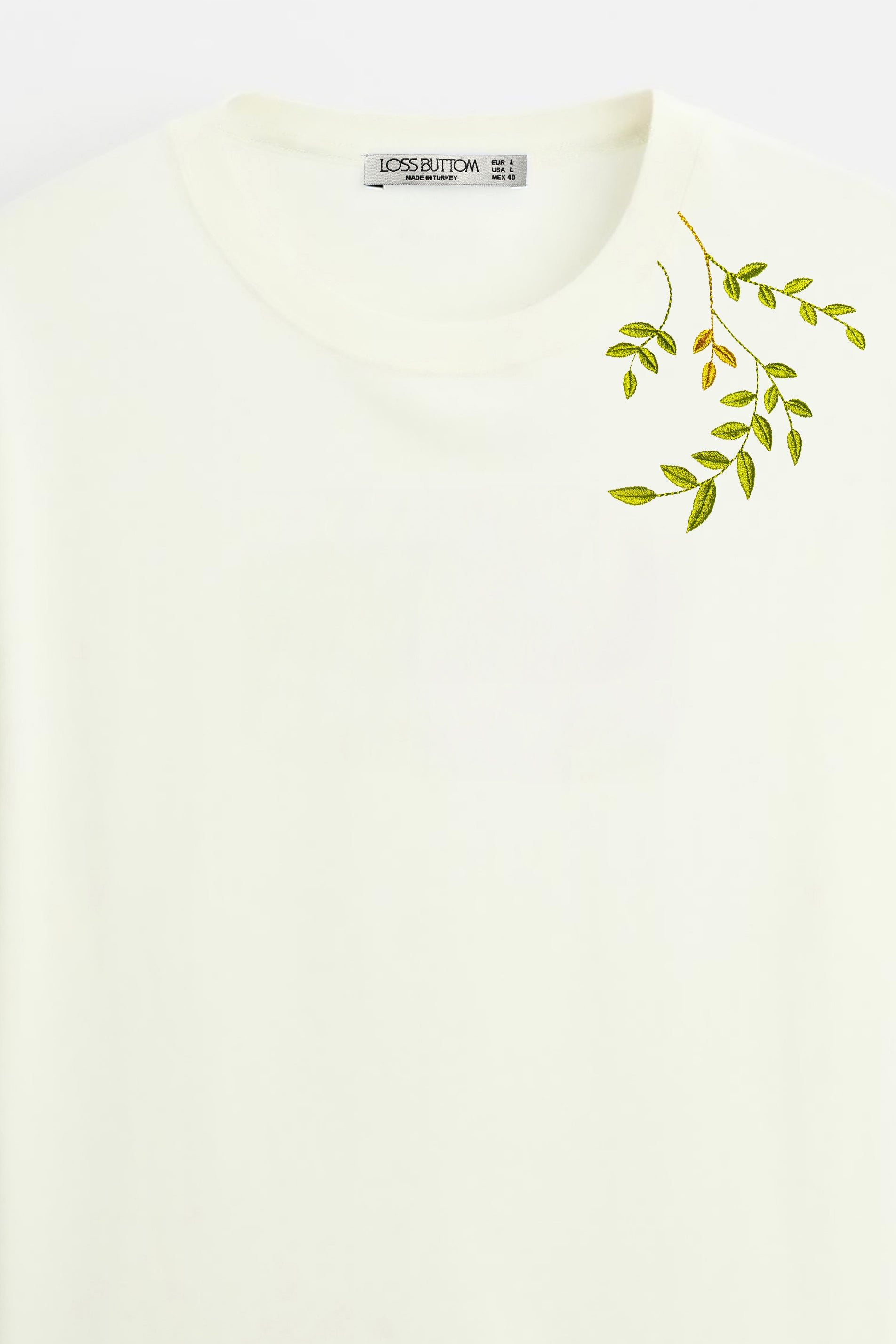 Oversize T-Shirt Foliage Nakış - Loss Buttom
