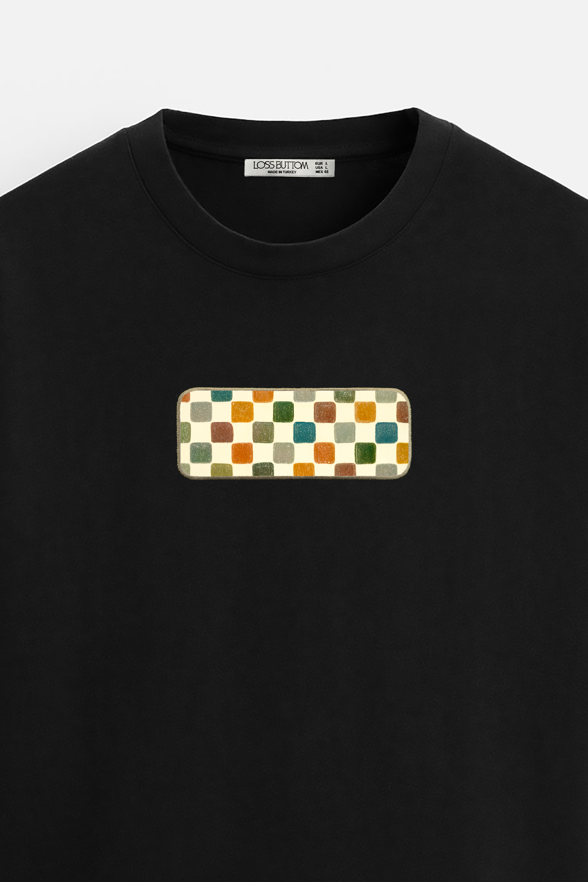 Oversize T-Shirt Square Art Kenar Buttom Nakış
