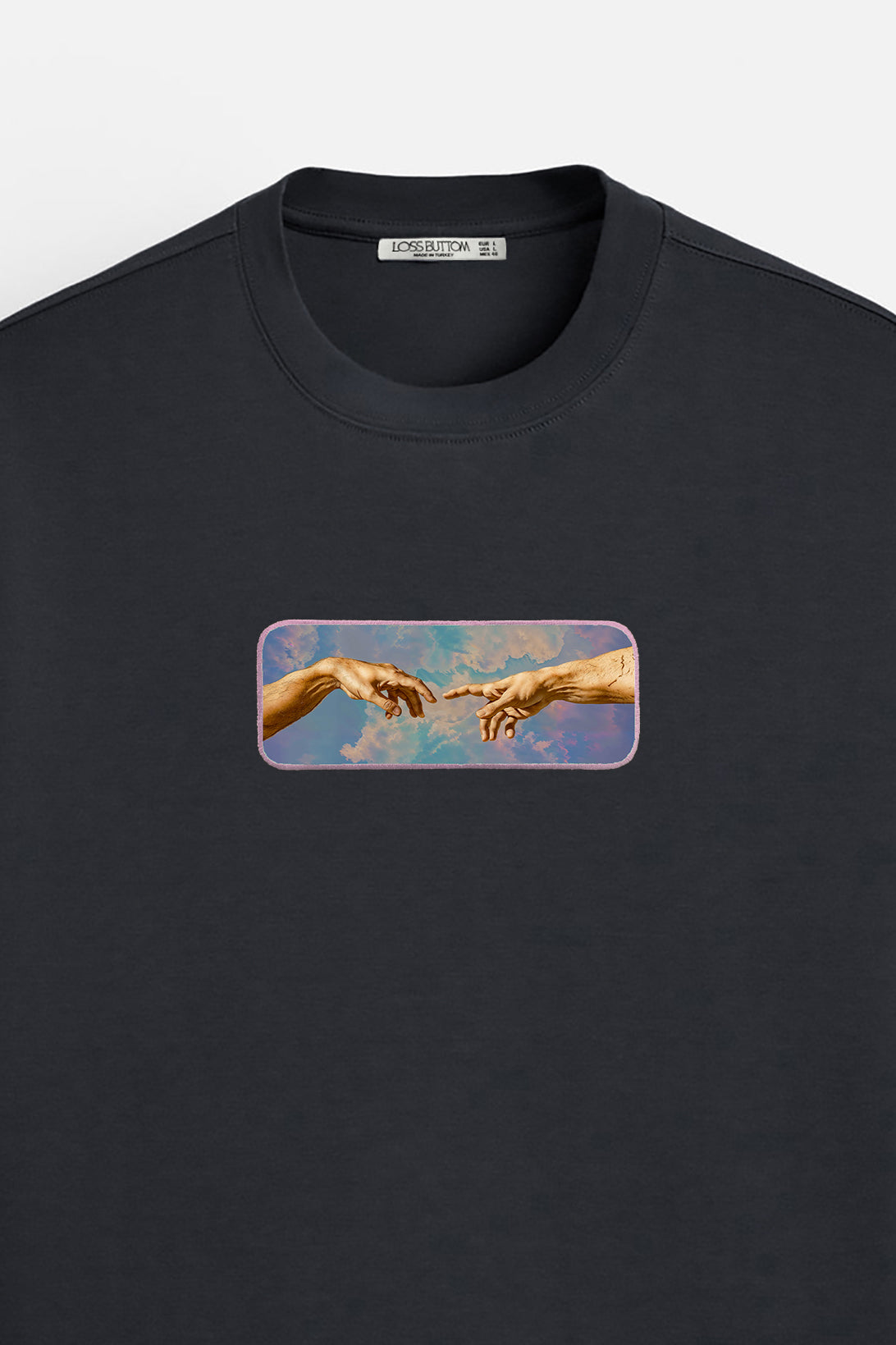 Oversize T-Shirt M.Buonarroti Kenar Buttom Nakış