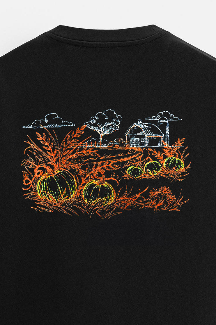 Oversize T-Shirt Pumpkin Farm Nakış - Loss Buttom