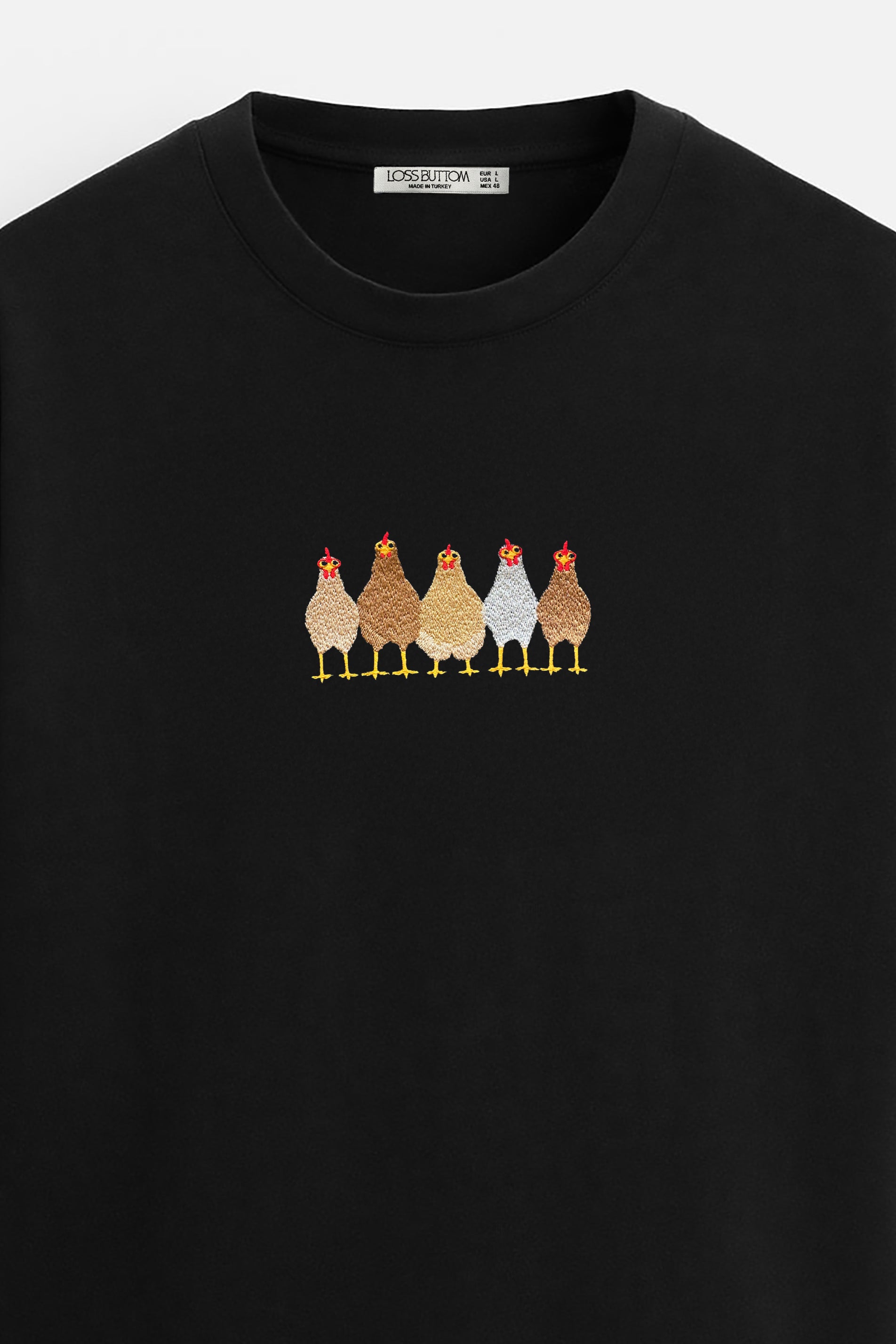 Oversize T-Shirt Chicken's Nakış