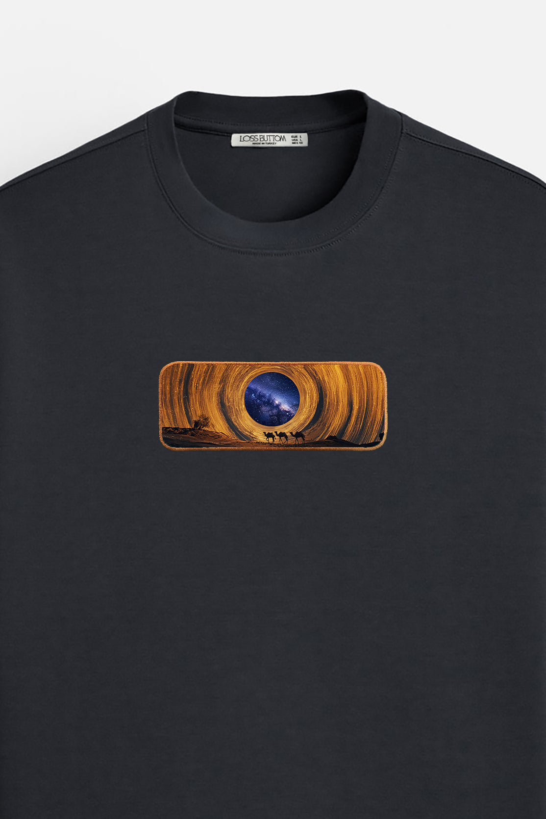Oversize T-Shirt Space Sahra Kenar Buttom Nakış