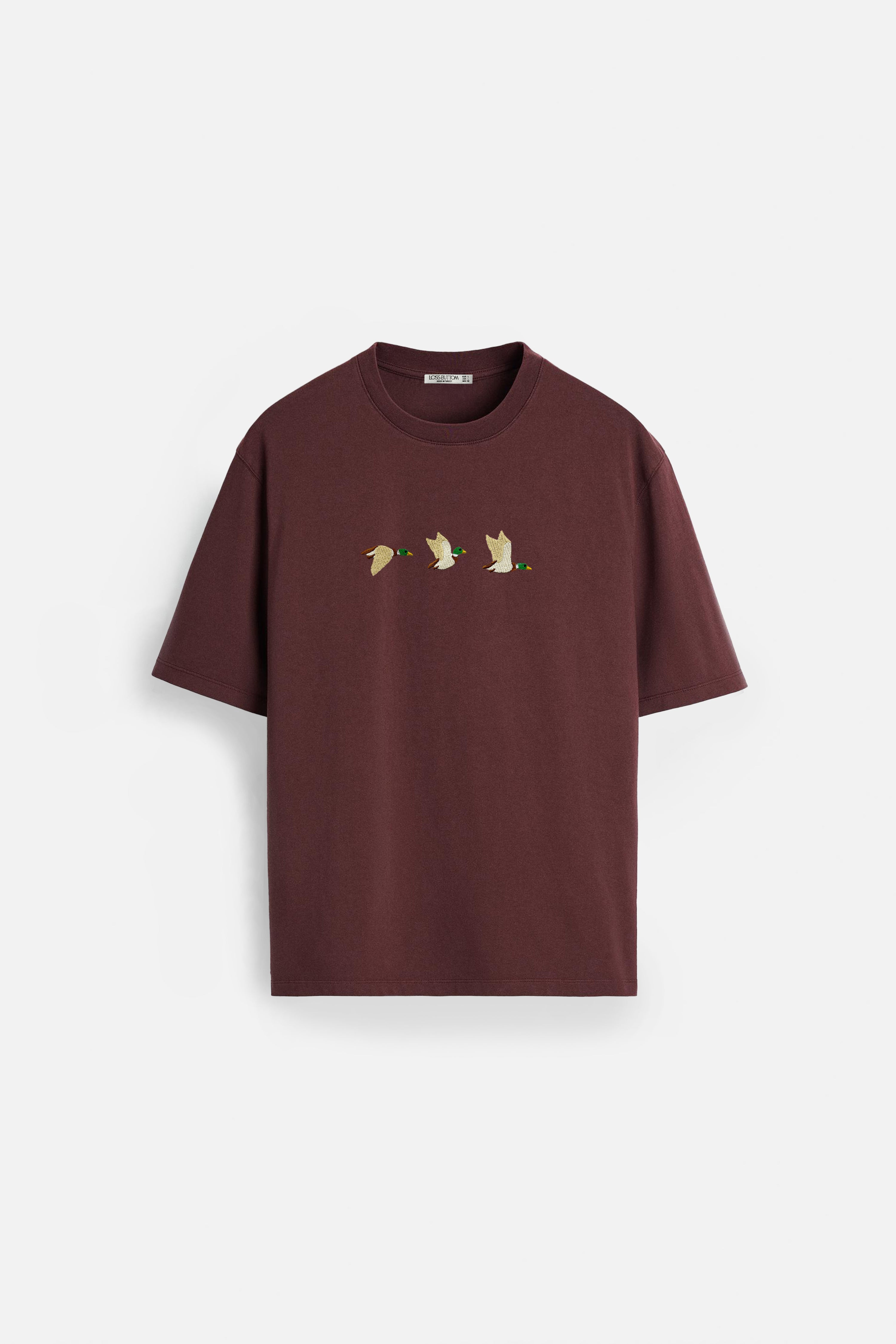Oversize T-Shirt Flying Ducks Nakış