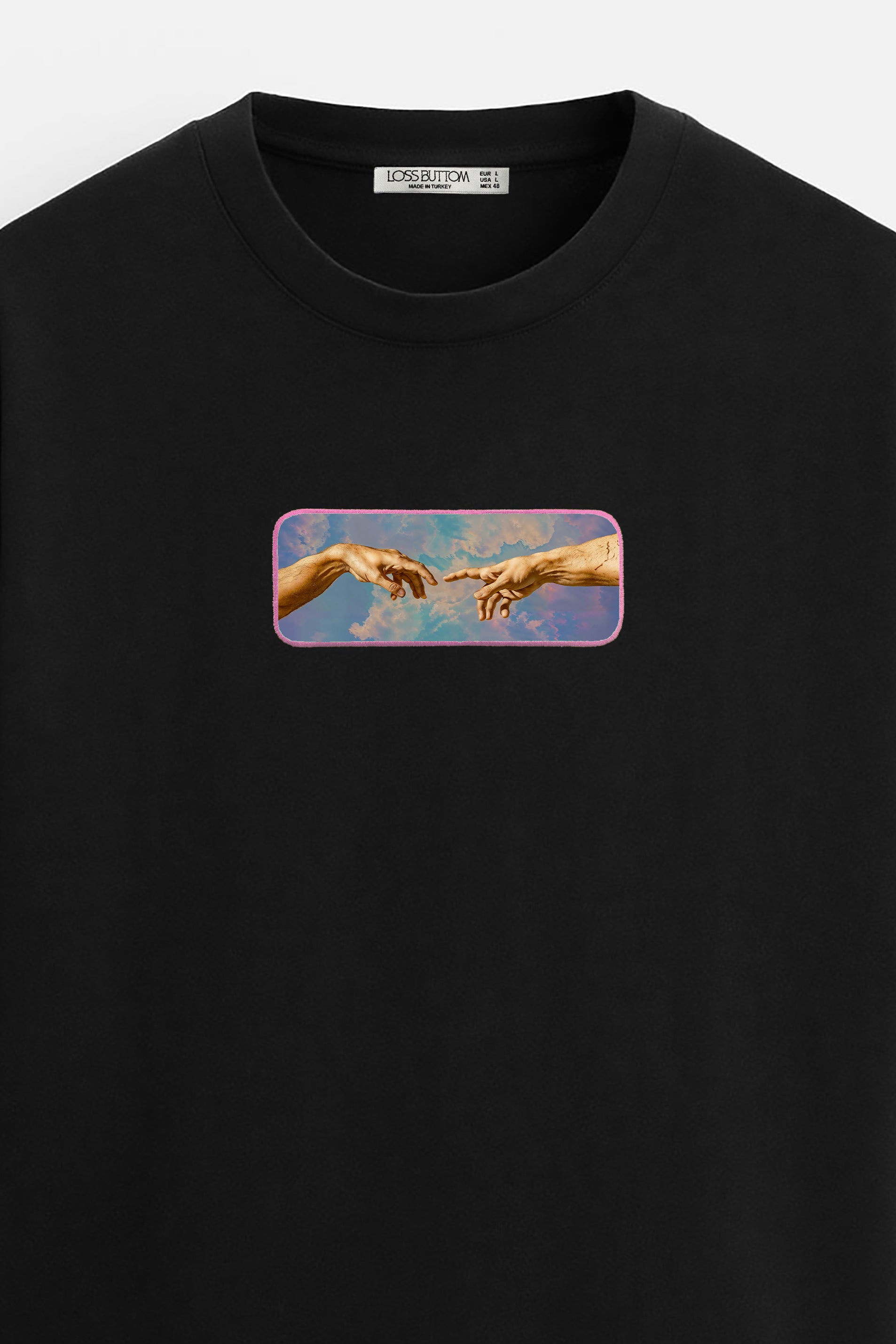 Oversize T-Shirt M.Buonarroti Kenar Buttom Nakış - Loss Buttom