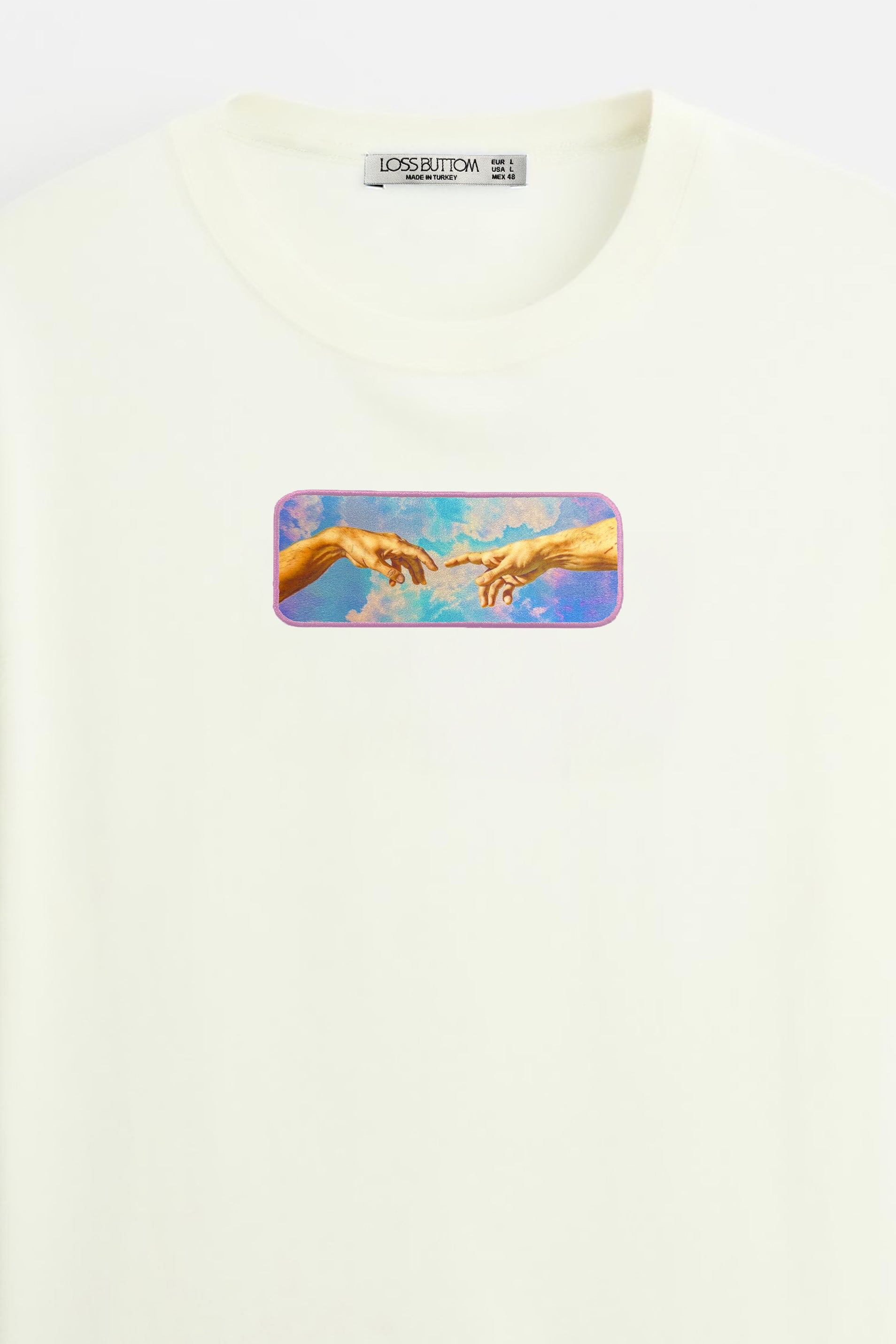 Oversize T-Shirt M.Buonarroti Kenar Buttom Nakış - Loss Buttom