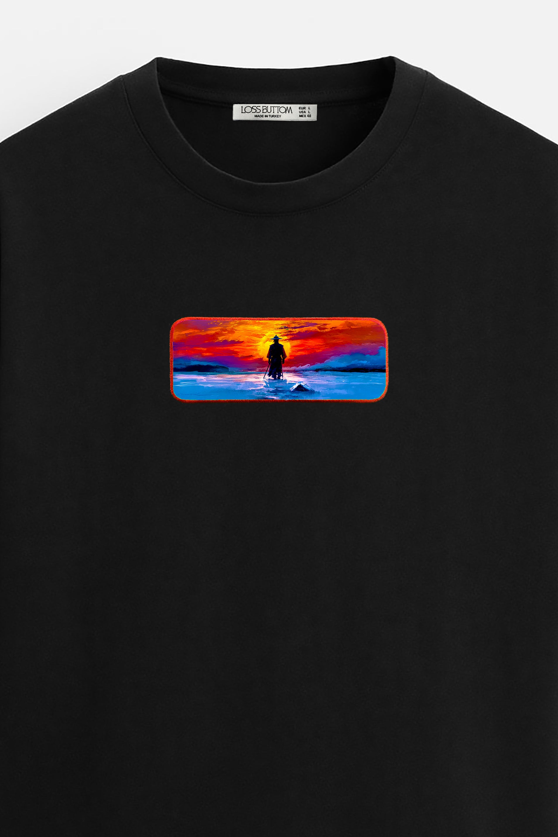 Oversize T-Shirt Shadow Samurai Kenar Buttom Nakış