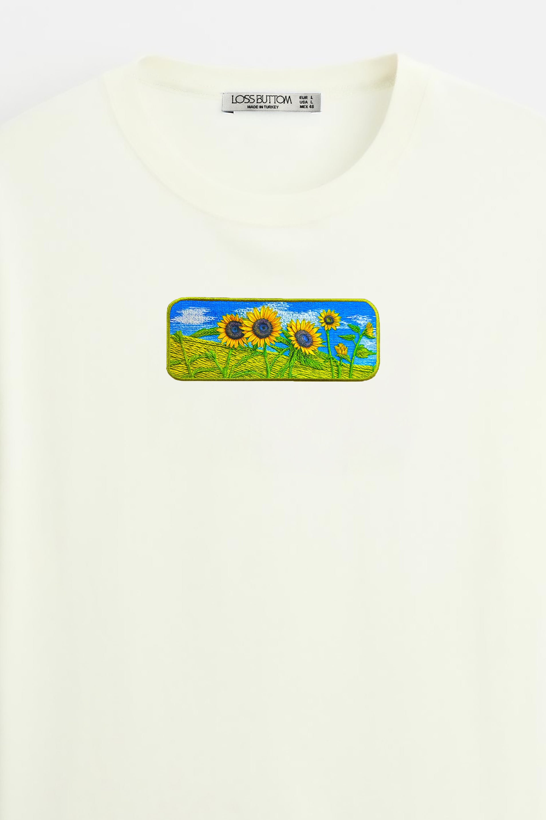 Oversize T-Shirt Daisy Buttom Kenar Nakış