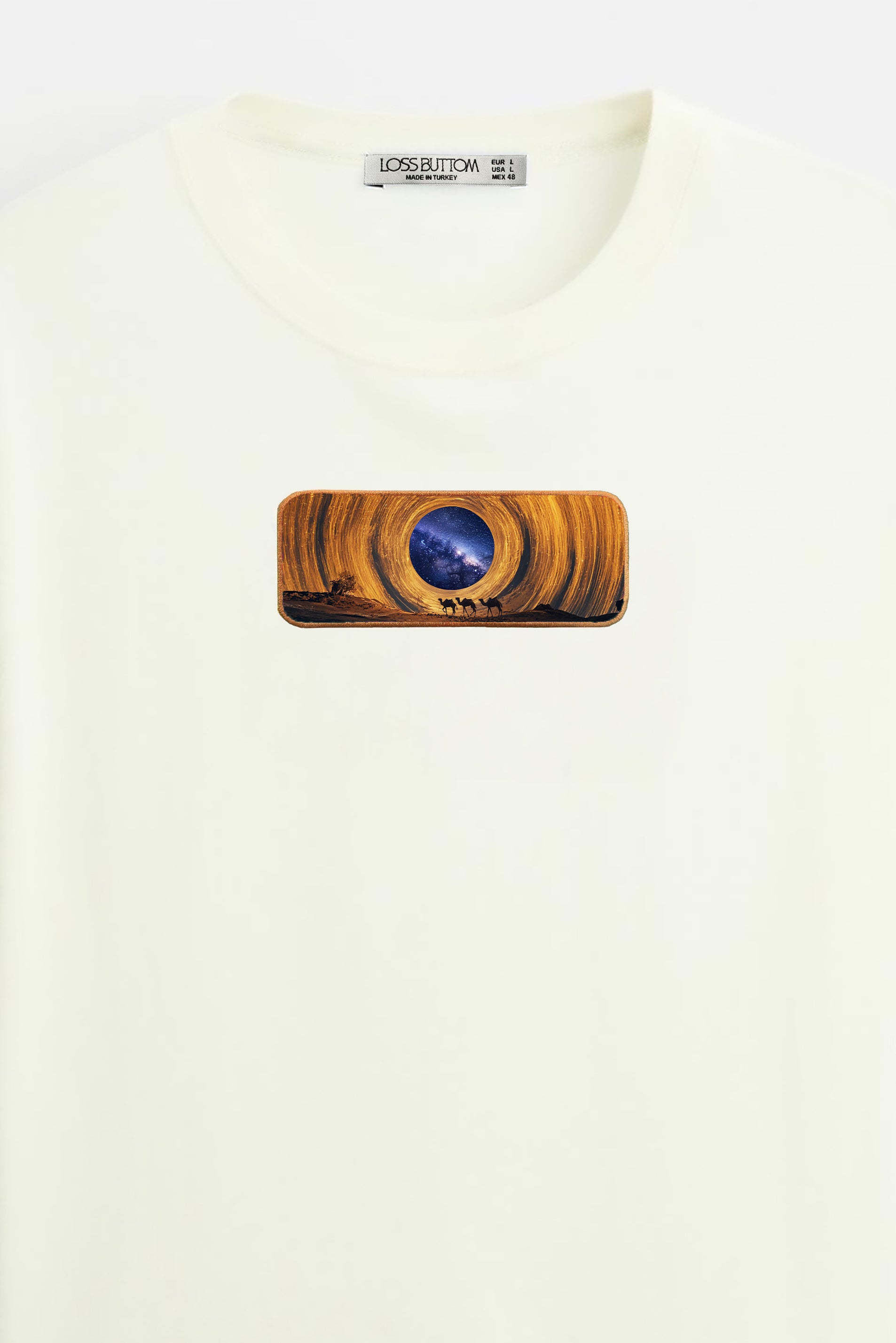 Oversize T-Shirt Space Sahra Kenar Buttom Nakış