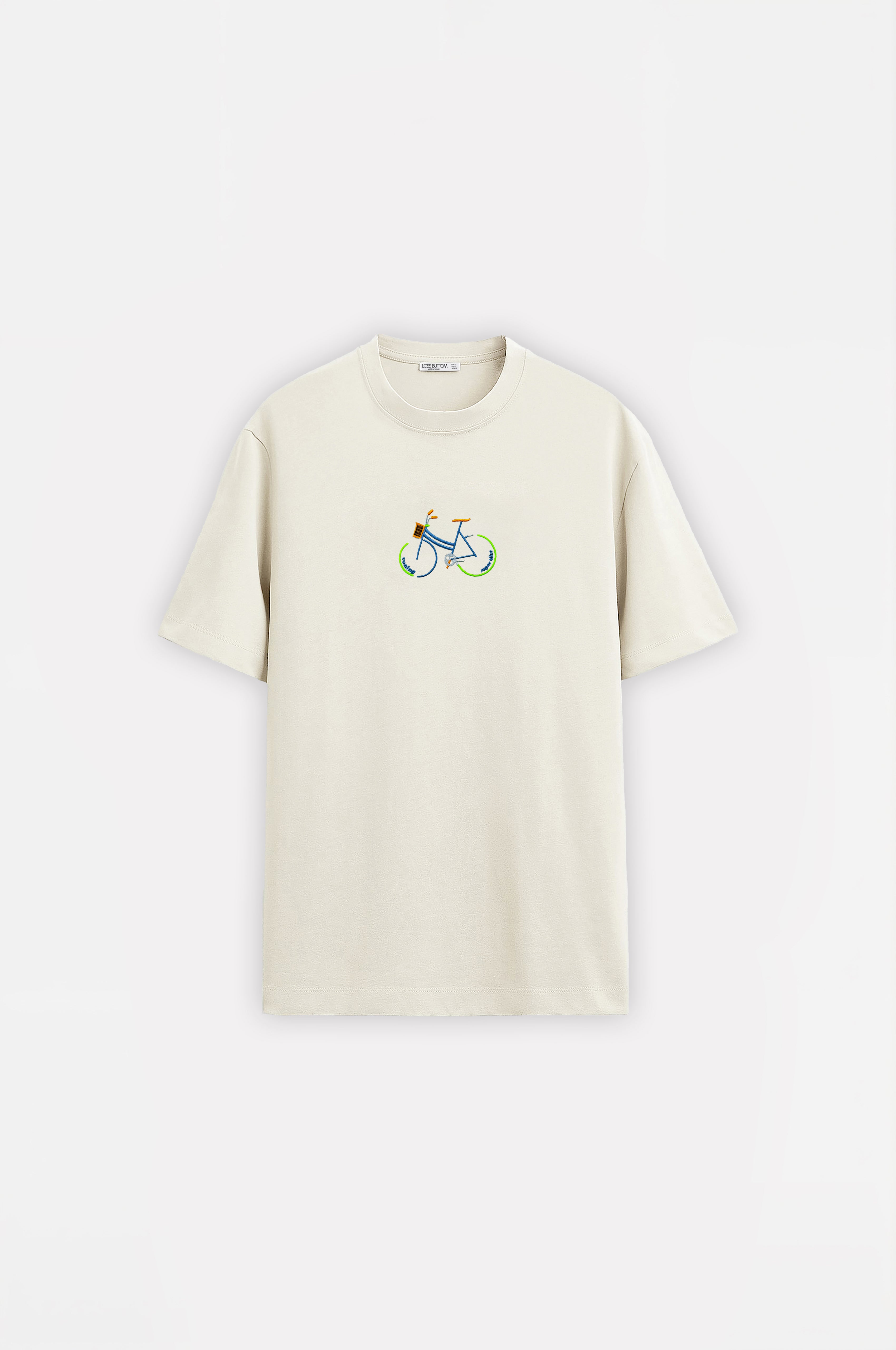 Ağır Kumaş Oversize T-Shirt Bike Nakış - Loss Buttom