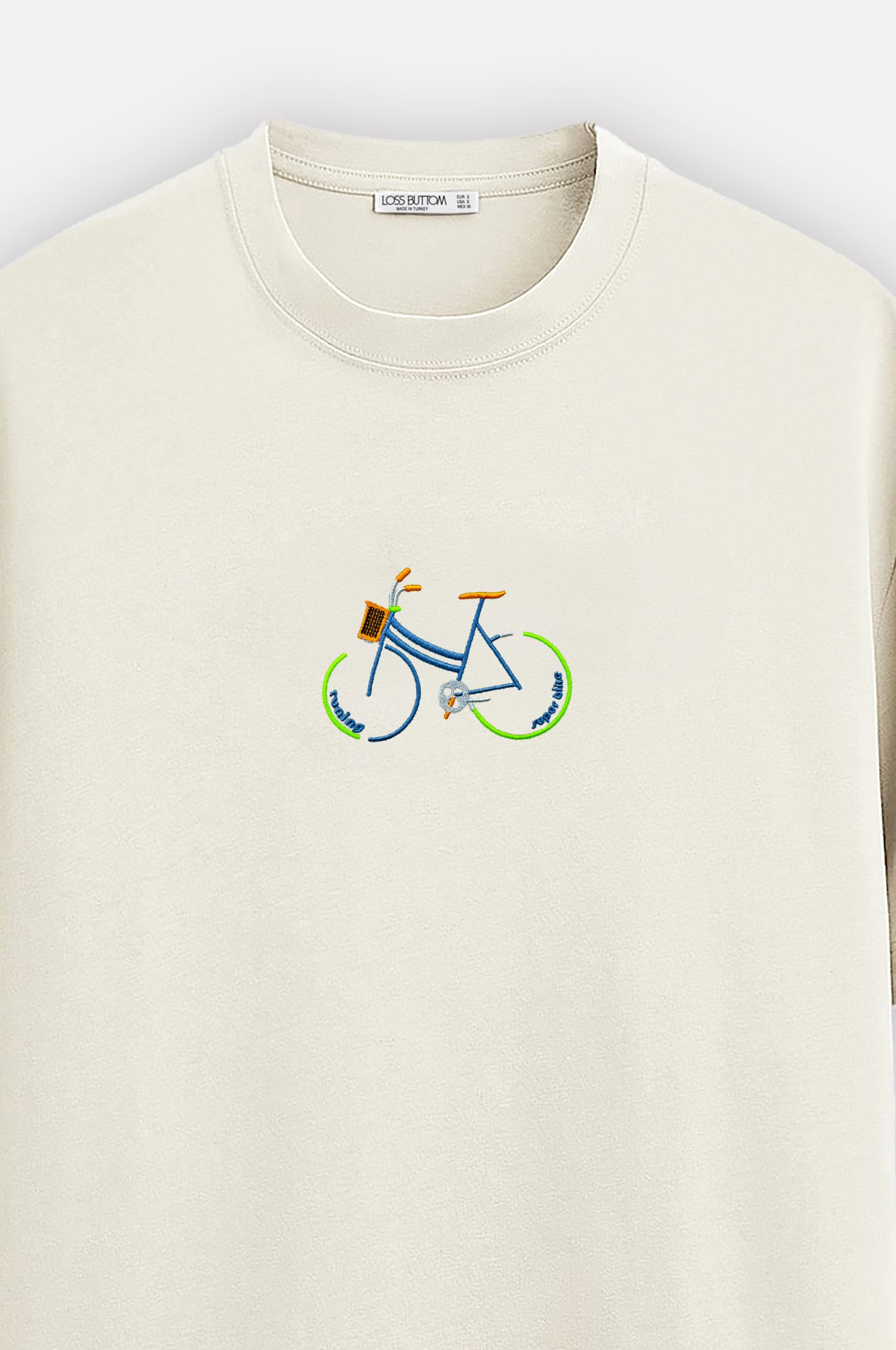 Ağır Kumaş Oversize T-Shirt Bike Nakış - Loss Buttom