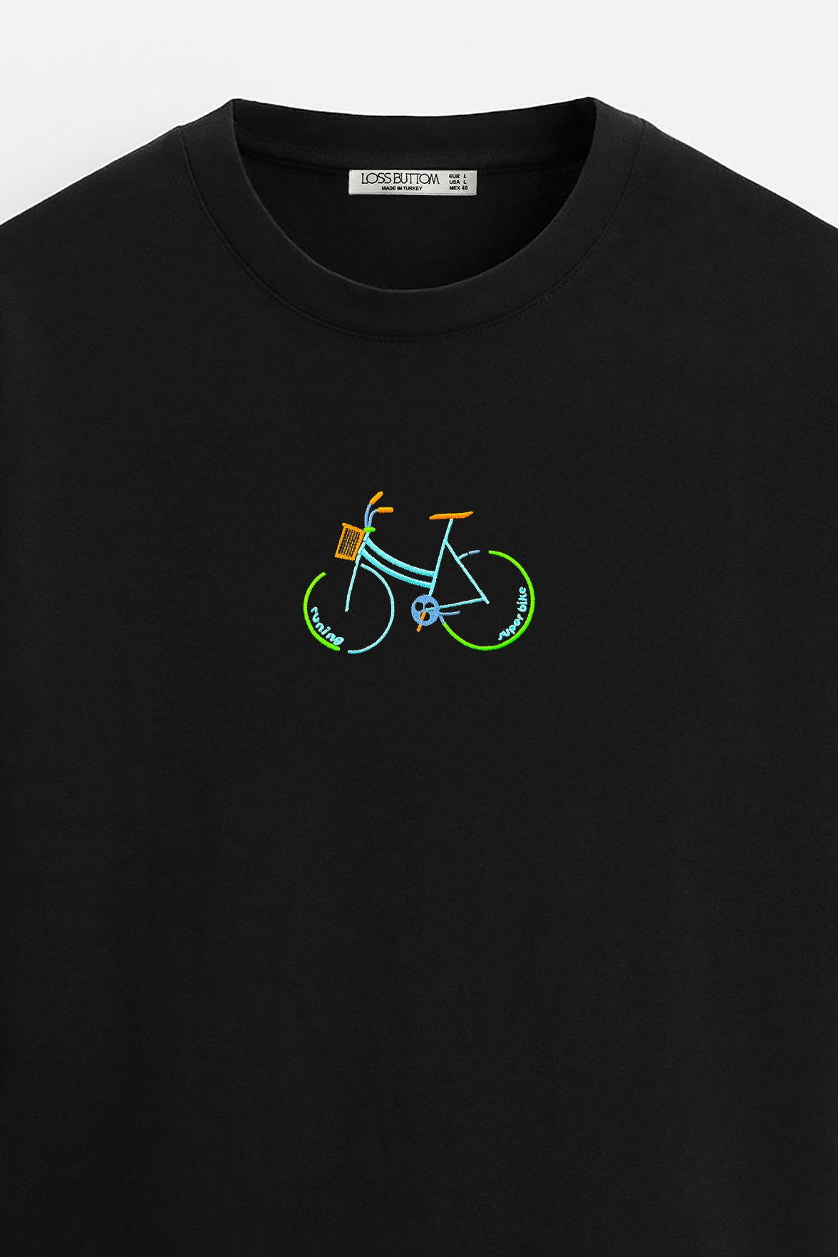 Ağır Kumaş Oversize T-Shirt Bike Nakış - Loss Buttom