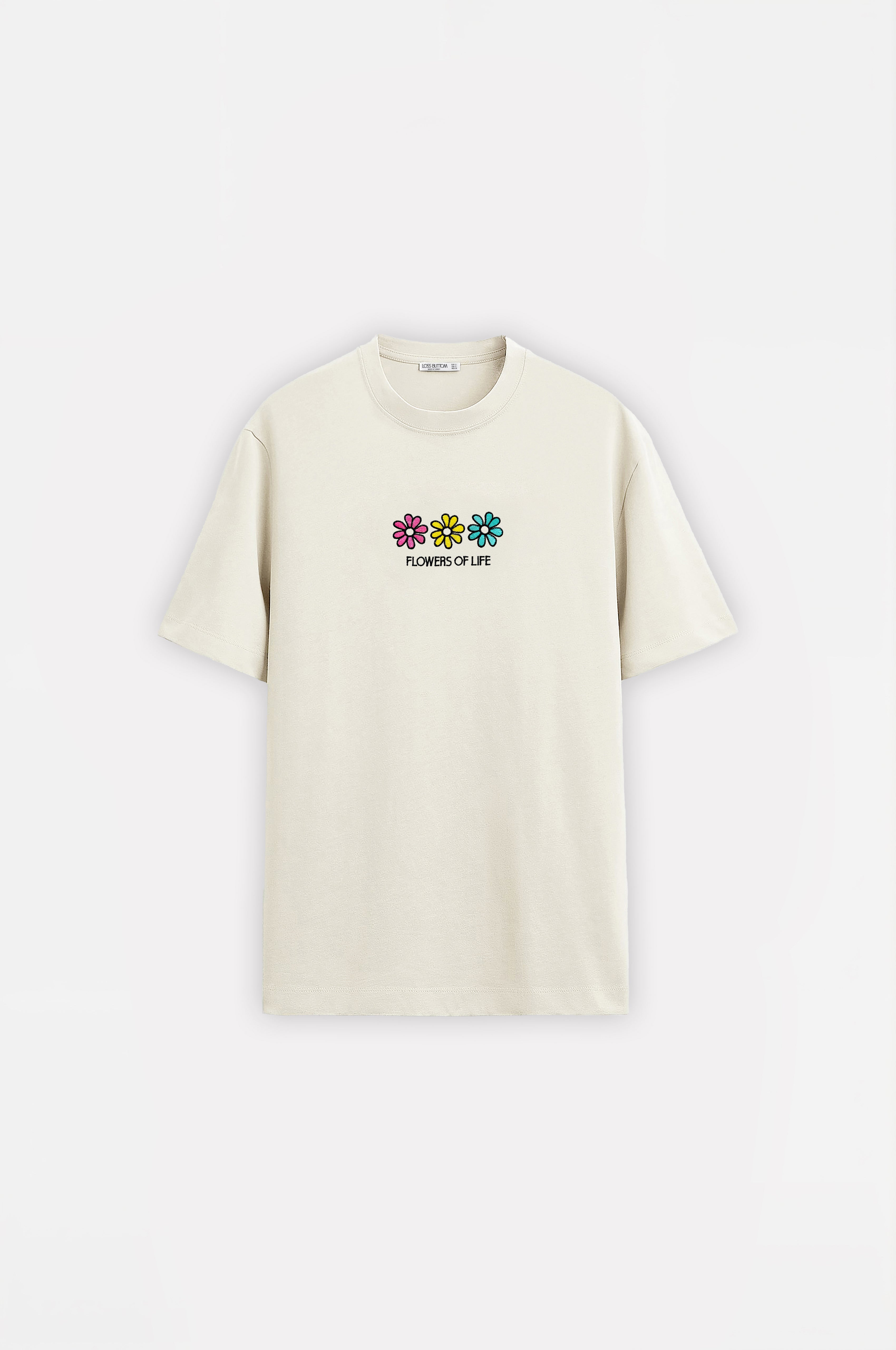 Ağır Kumaş Oversize T-Shirt Flower's Nakış - Loss Buttom