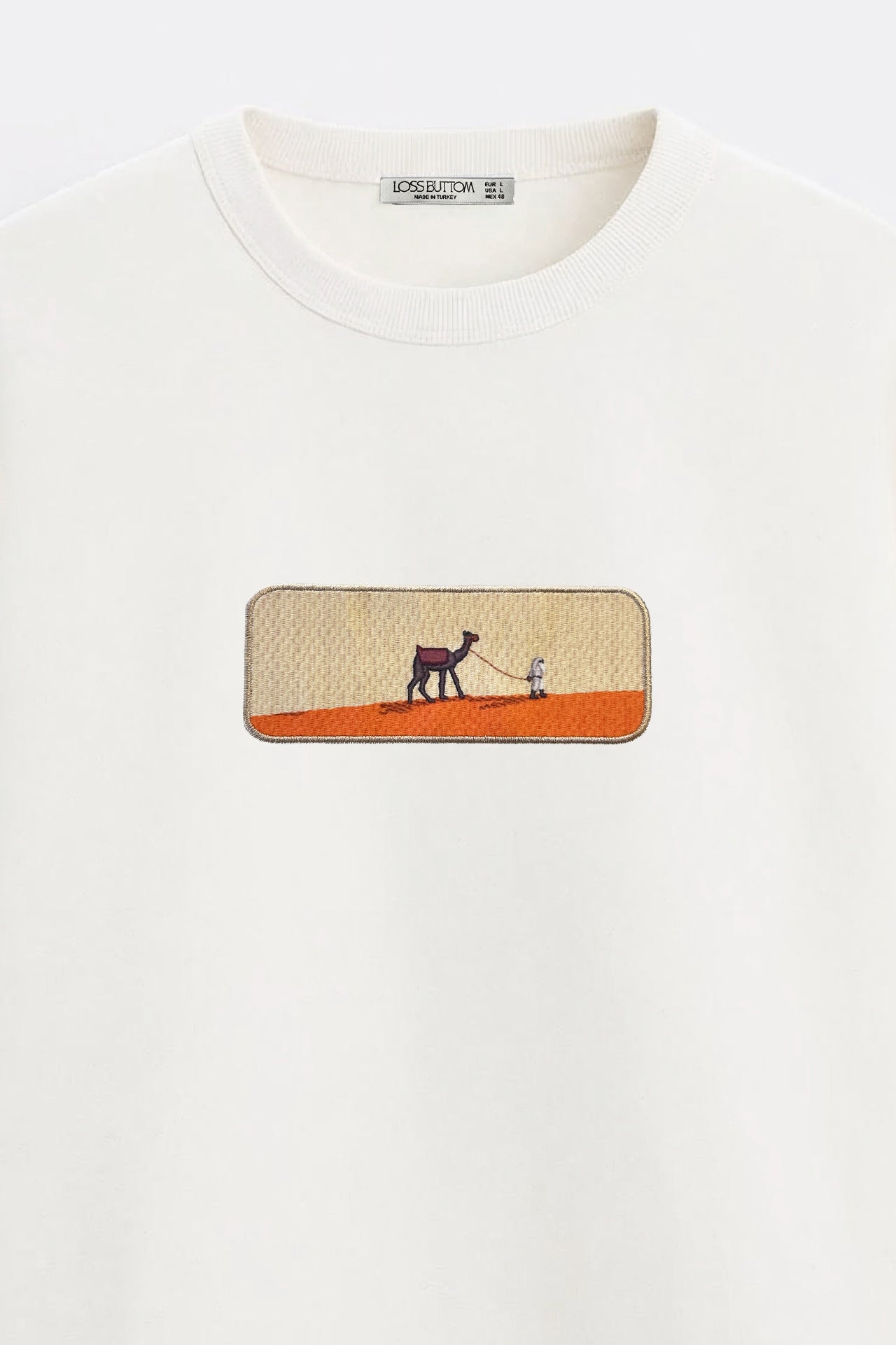 Camel Kenar Nakışlı Oversize Sweatshirt