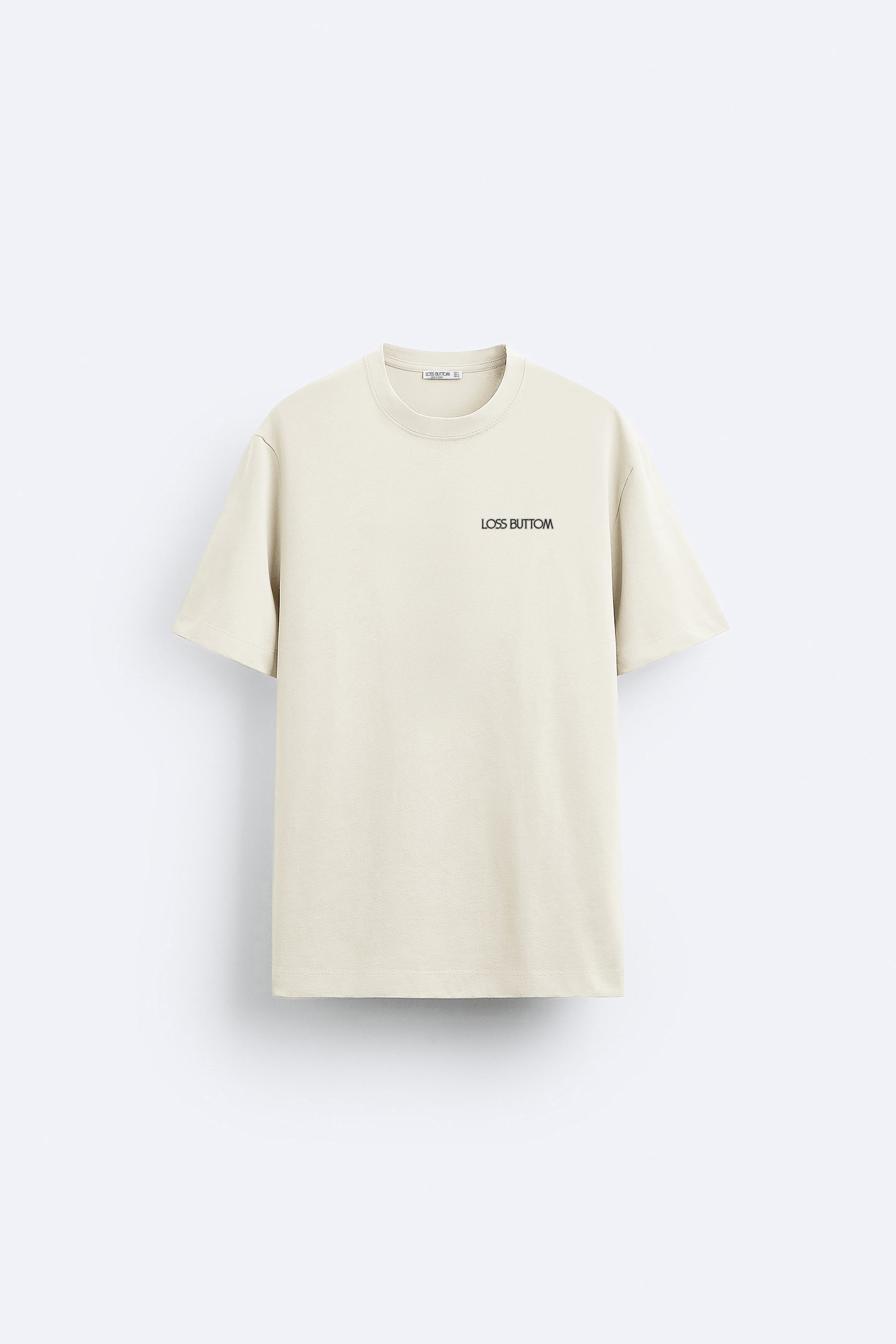 Ağır Kumaş Oversize Basic Kabartma Logo T-Shirt