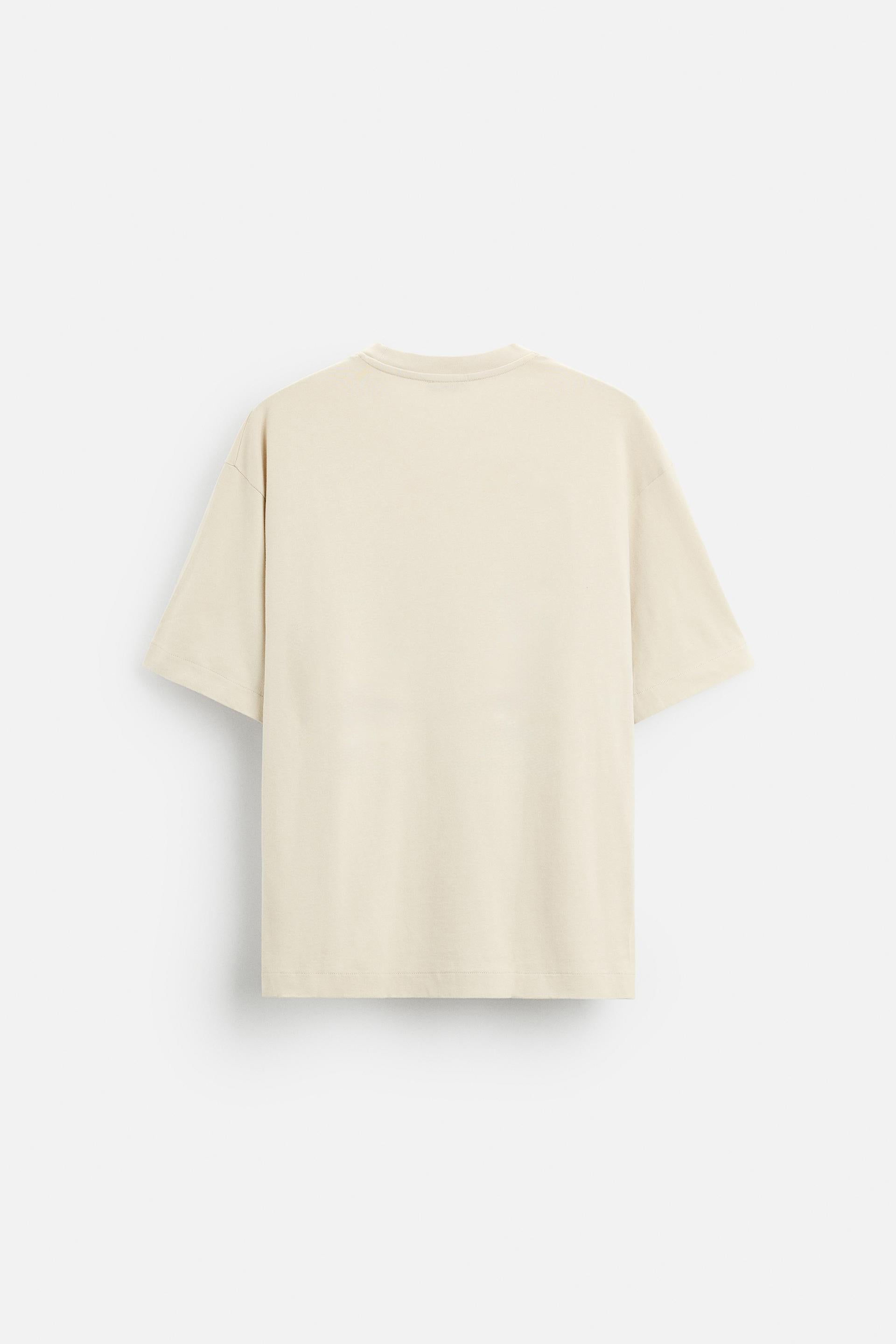 Oversize Basic Kabartma Baskı Tek Renk T-Shirt