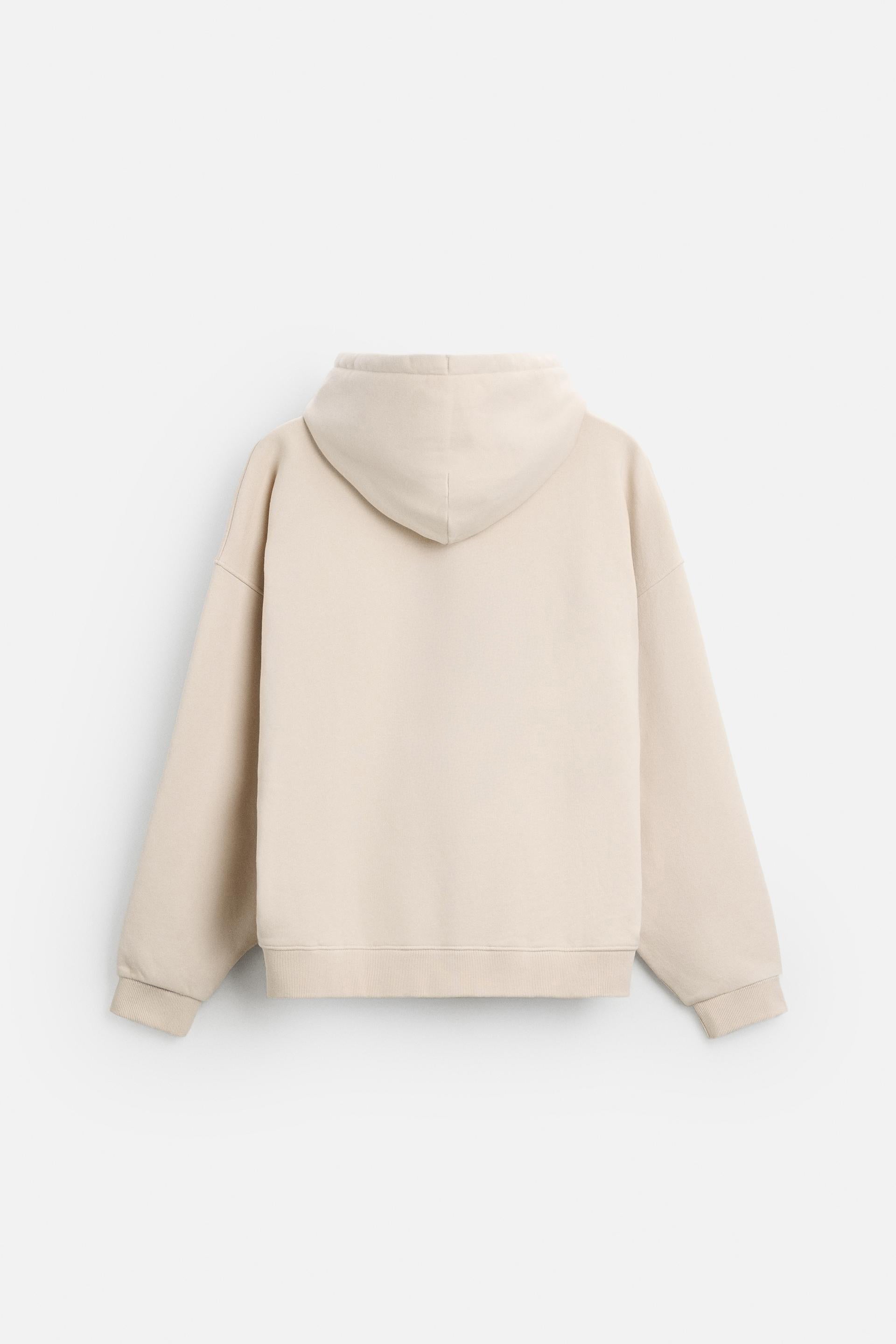 Oversize Hoodie Camel Kenar Buttom Nakış