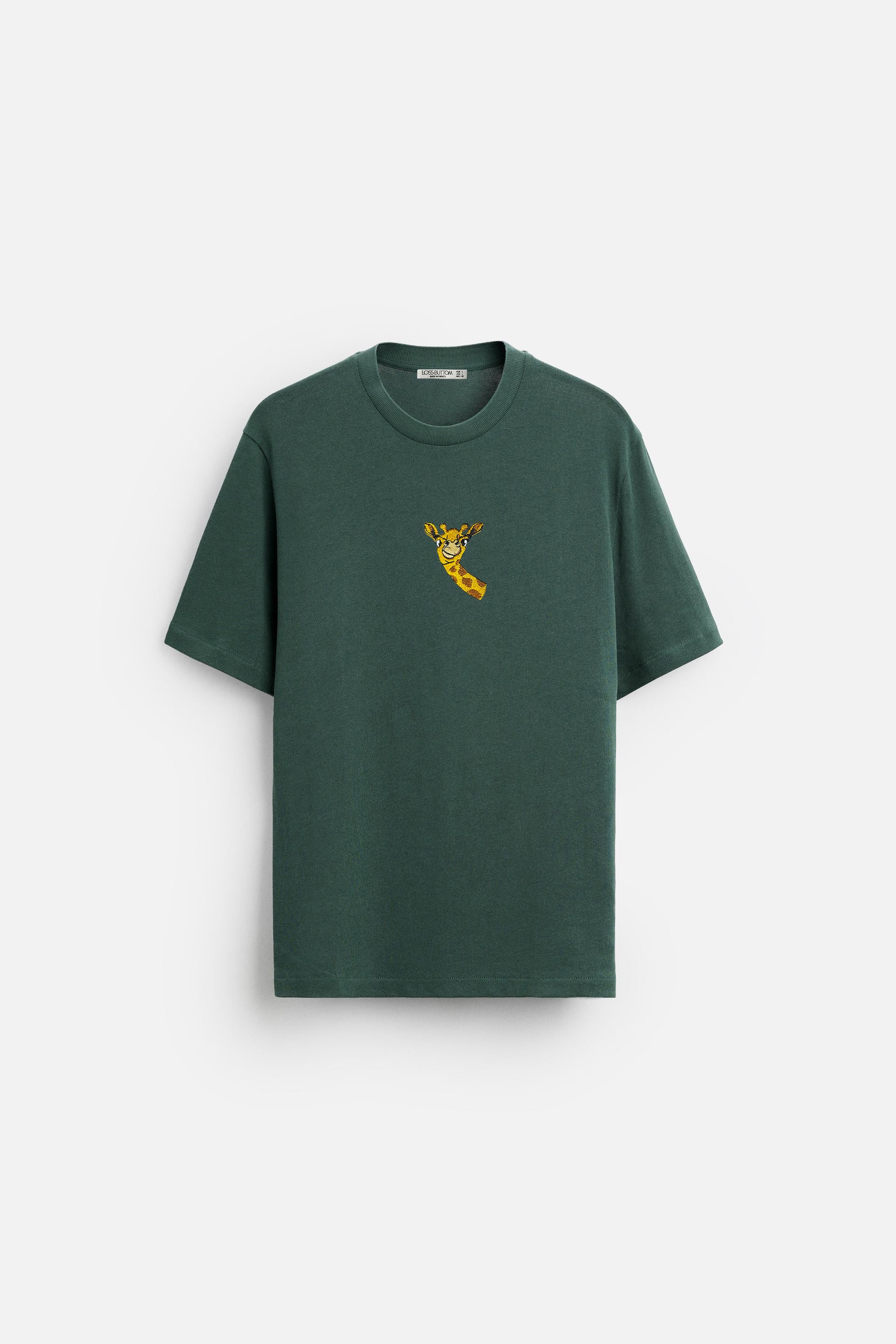 Oversize T-Shirt Giraffe Nakış