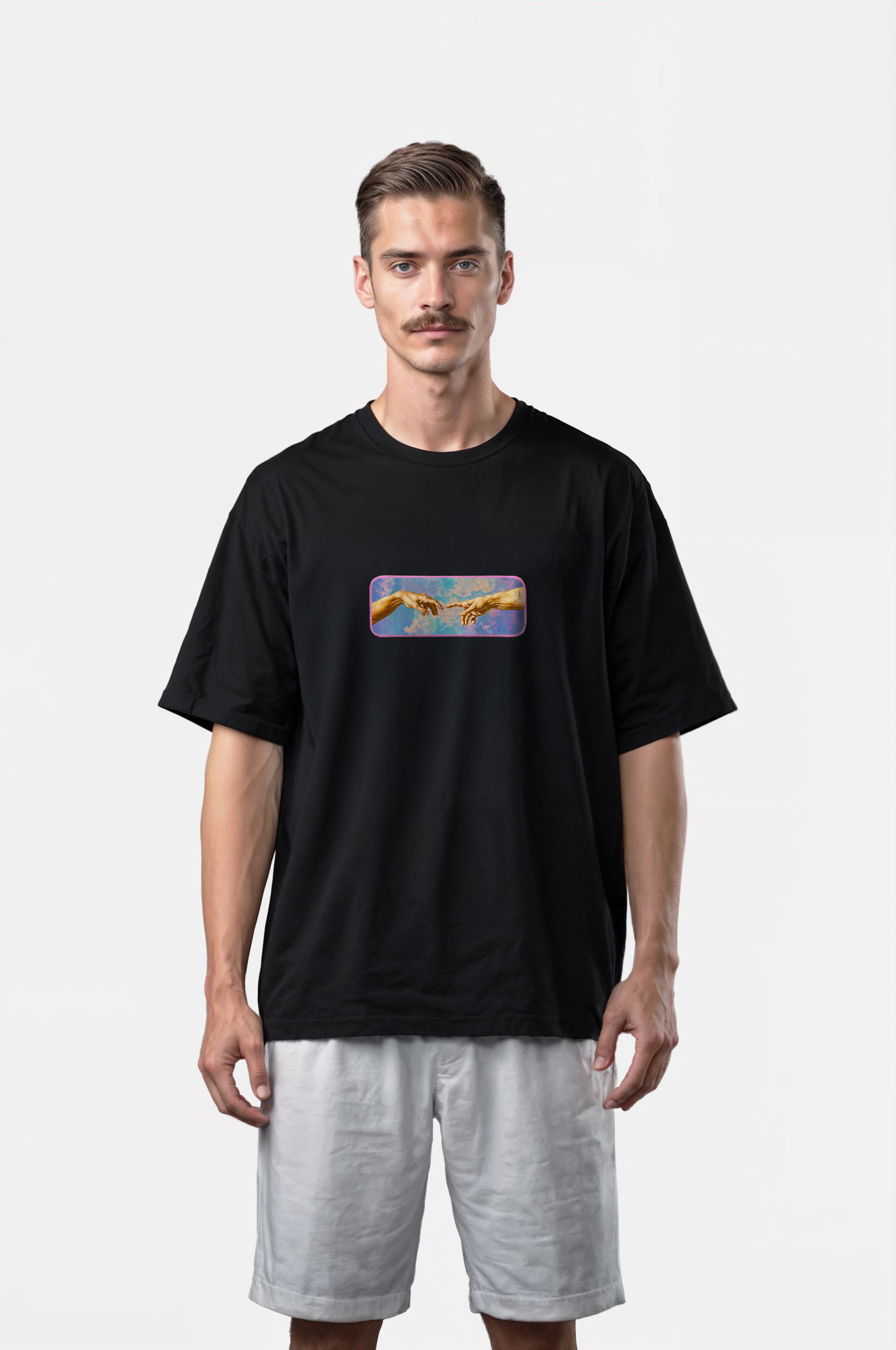 Oversize T-Shirt M.Buonarroti Kenar Buttom Nakış - Loss Buttom